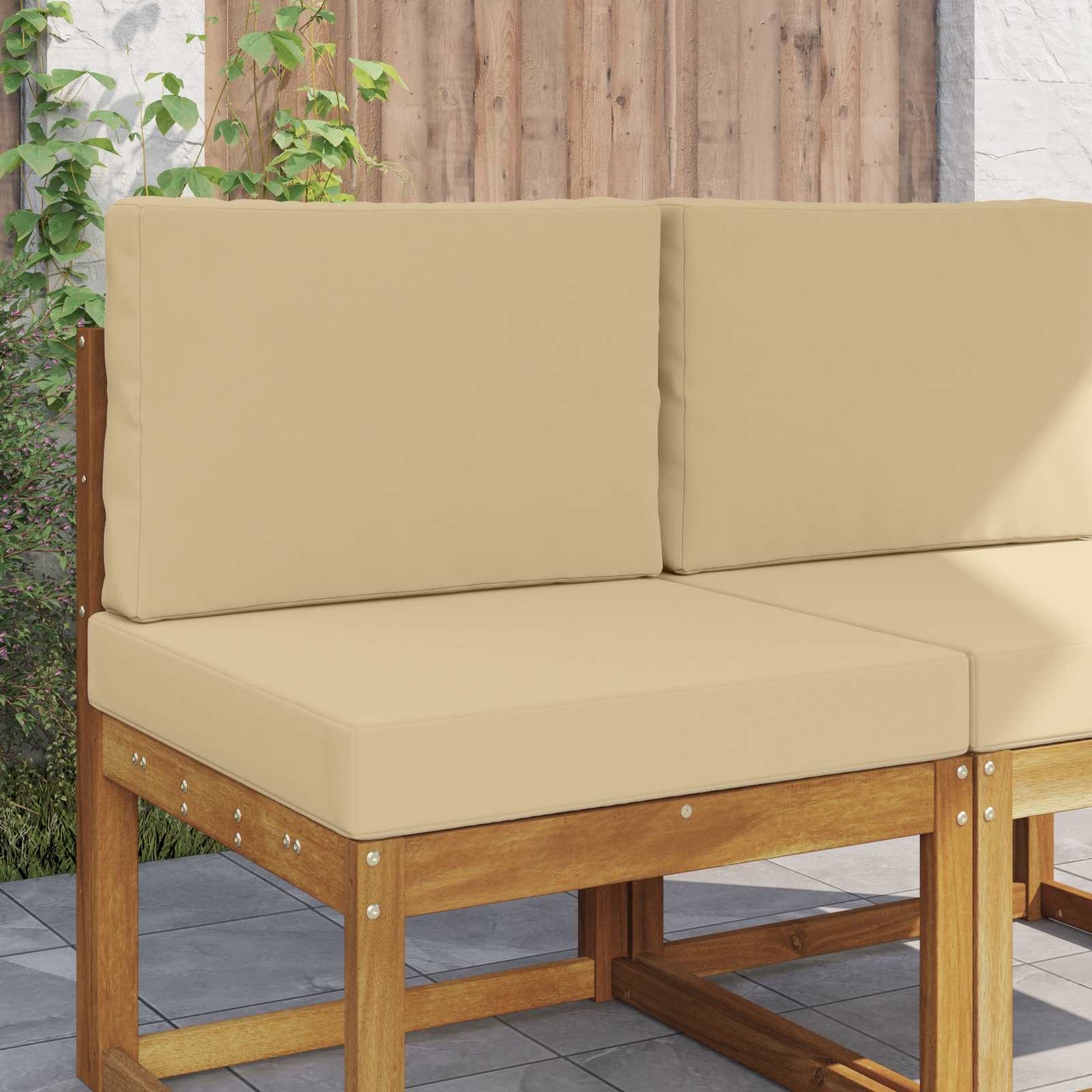 Buiten bankkussen 2 pcs Beige Polyester is nu te koop bij PeponiXL, paradijselijk wonen!