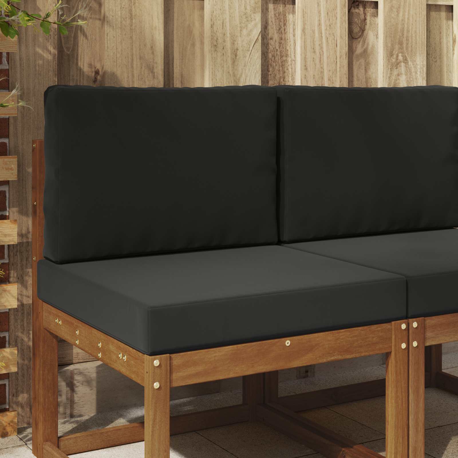 Buiten bankkussen 2 pcs Zwart Polyester is nu te koop bij PeponiXL, paradijselijk wonen!