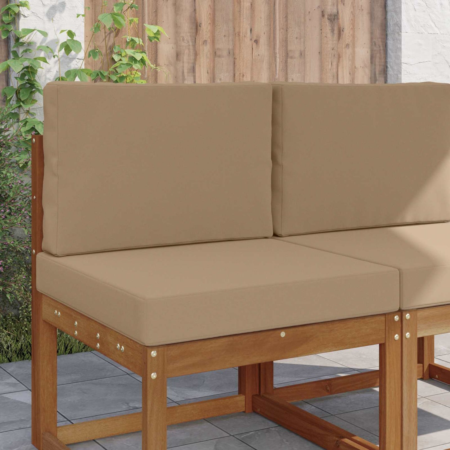 Buiten bankkussen 2 pcs Taupe Polyester is nu te koop bij PeponiXL, paradijselijk wonen!