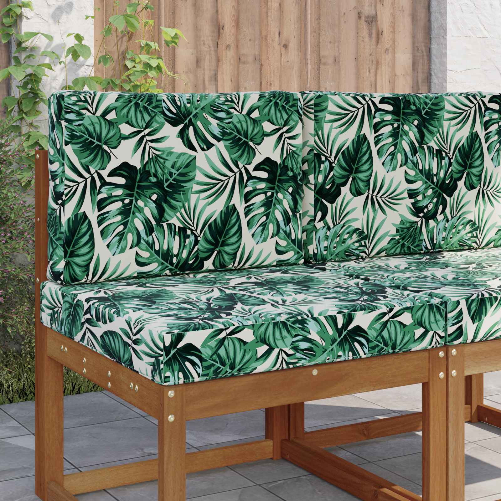 Buiten bankkussen 2 pcs Bladpatroon Polyester is nu te koop bij PeponiXL, paradijselijk wonen!