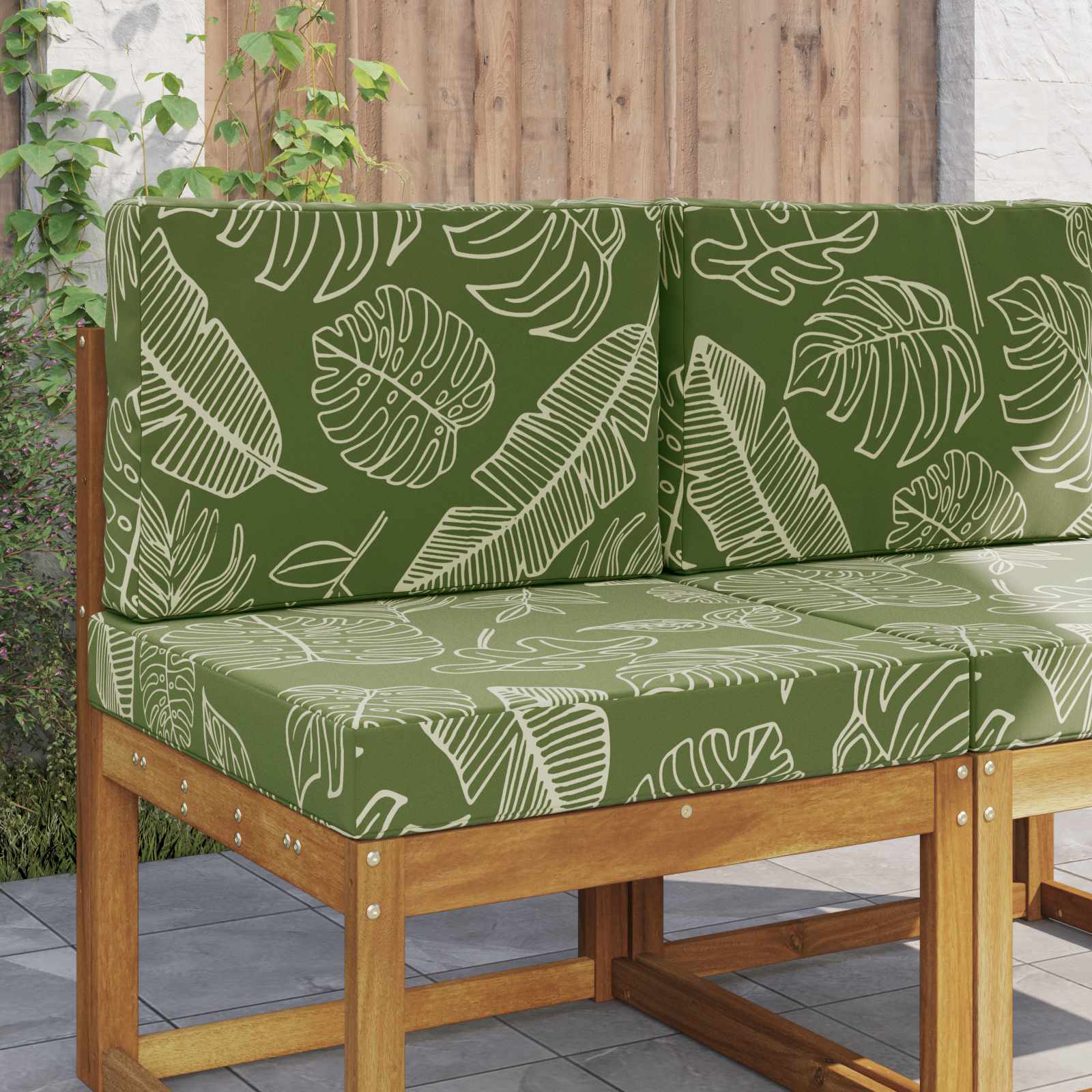 Buiten bankkussen 2 pcs Bladontwerp Polyester is nu te koop bij PeponiXL, paradijselijk wonen!