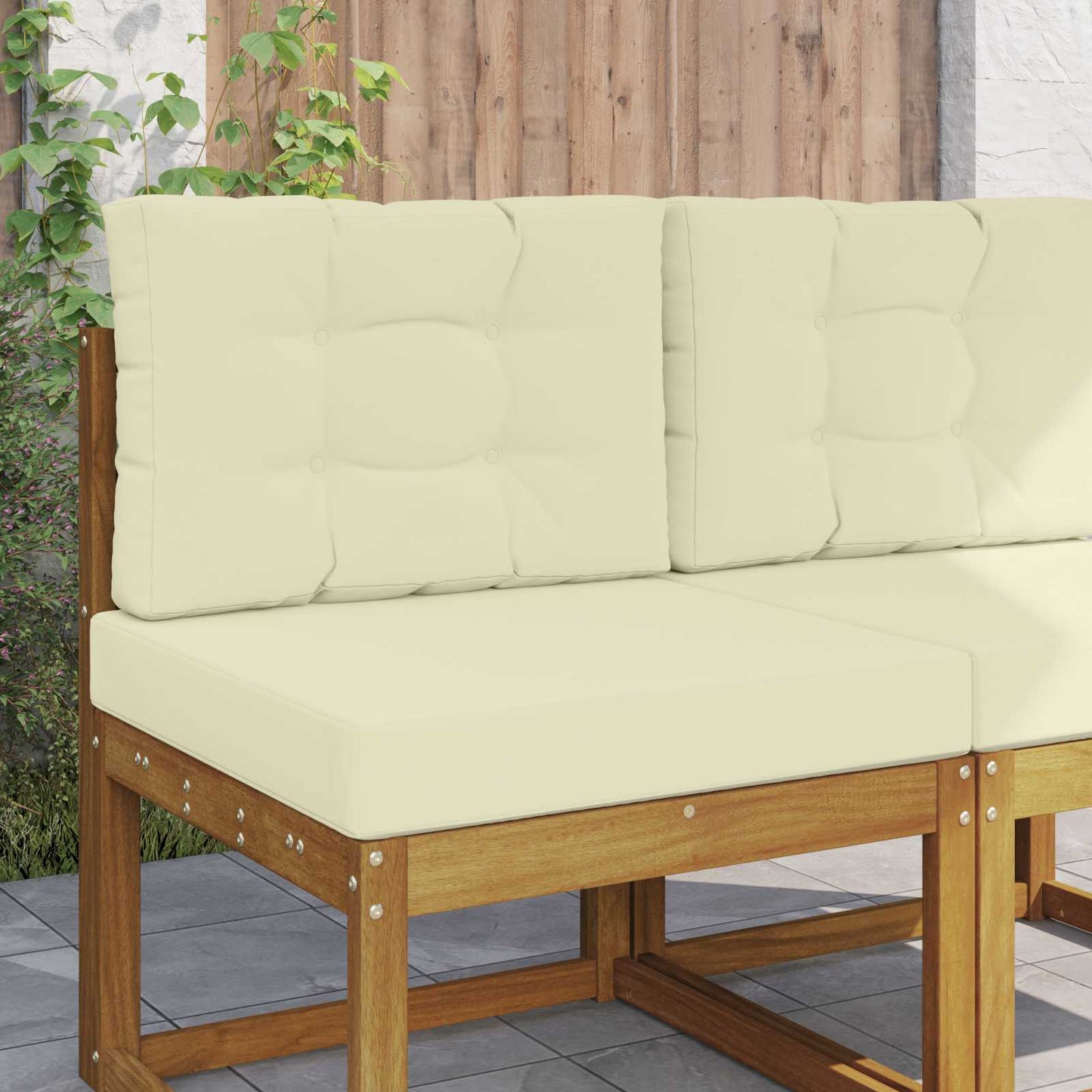Buiten bankkussen 2 pcs Crème Polyester is nu te koop bij PeponiXL, paradijselijk wonen!