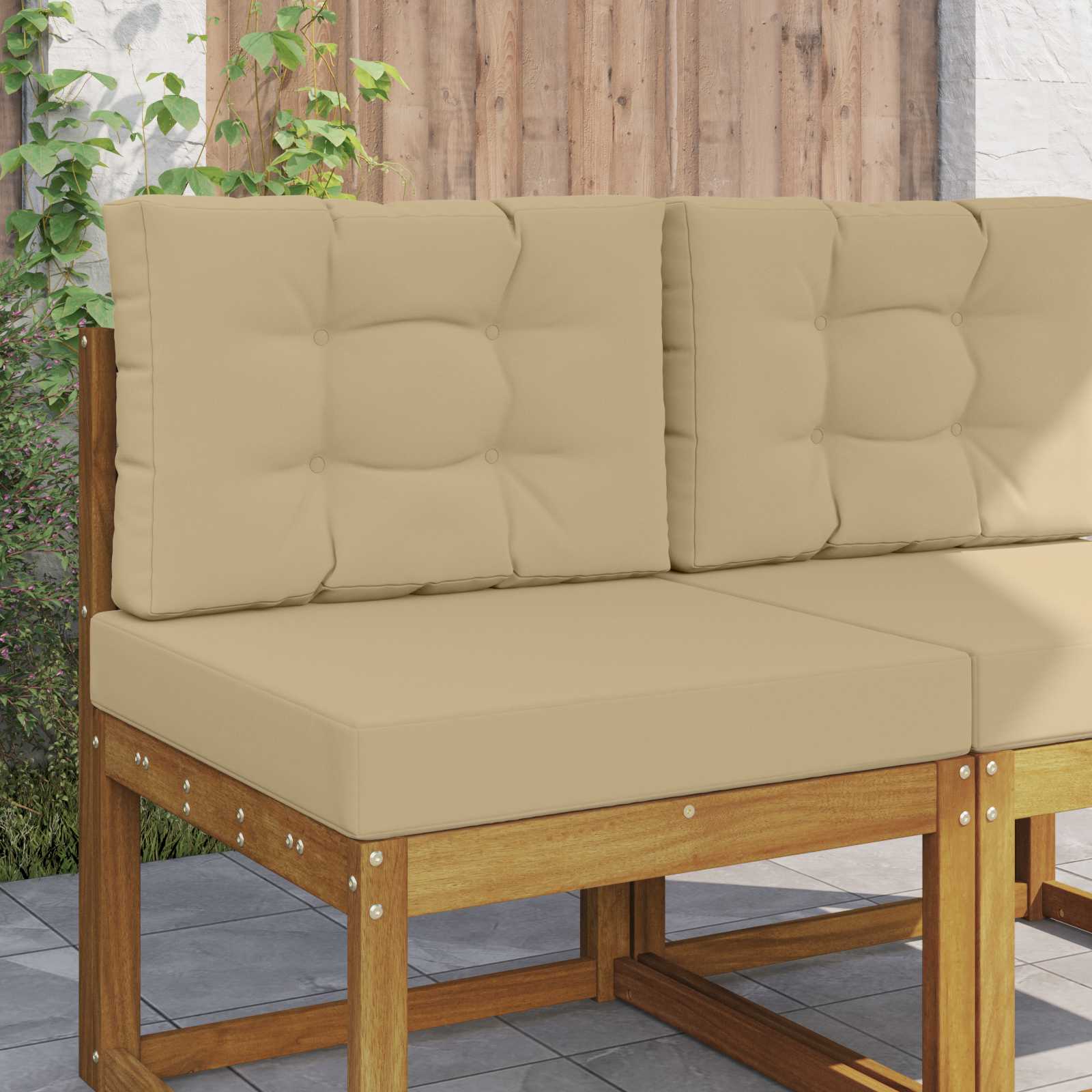 Buiten bankkussen 2 pcs Beige Polyester is nu te koop bij PeponiXL, paradijselijk wonen!