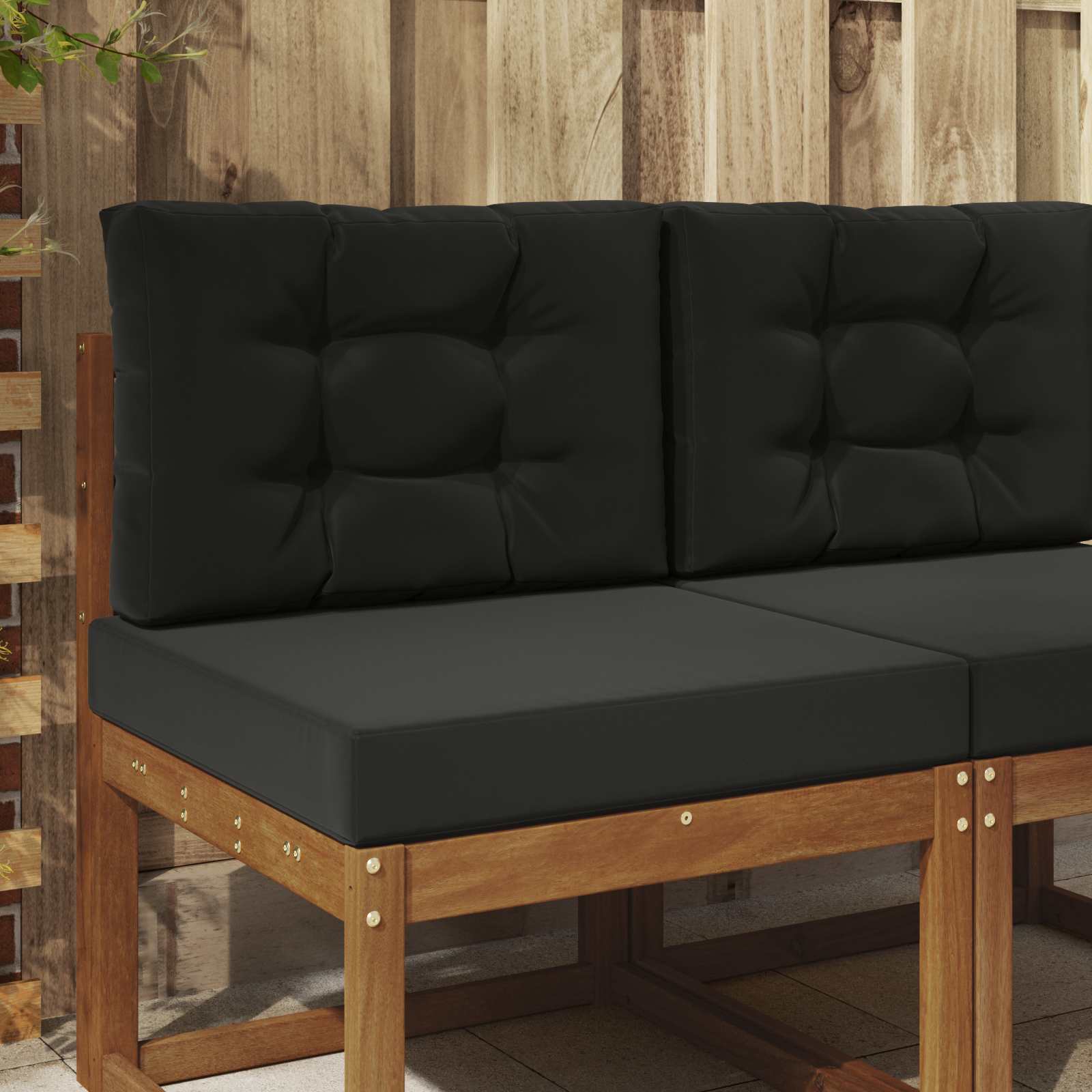 Buiten bankkussen 2 pcs Zwart Polyester is nu te koop bij PeponiXL, paradijselijk wonen!