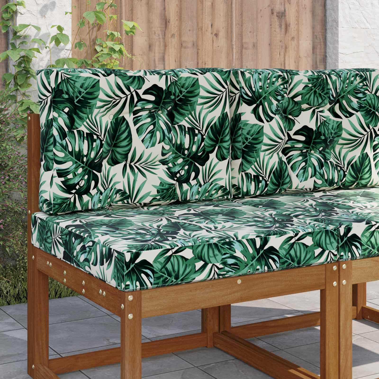 Buiten bankkussen 2 pcs Bladpatroon Polyester is nu te koop bij PeponiXL, paradijselijk wonen!