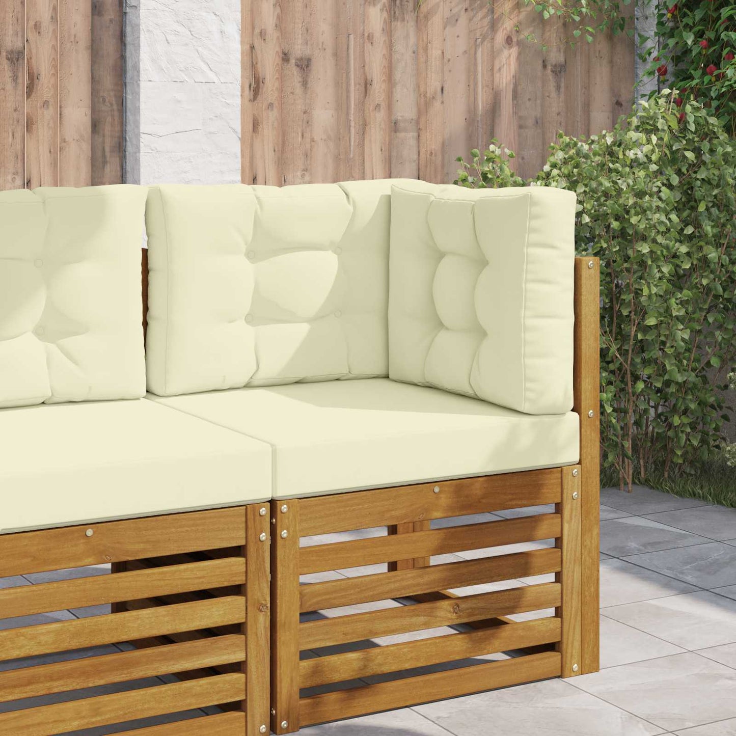 Buiten bankkussen 3 pcs Crème Polyester is nu te koop bij PeponiXL, paradijselijk wonen!