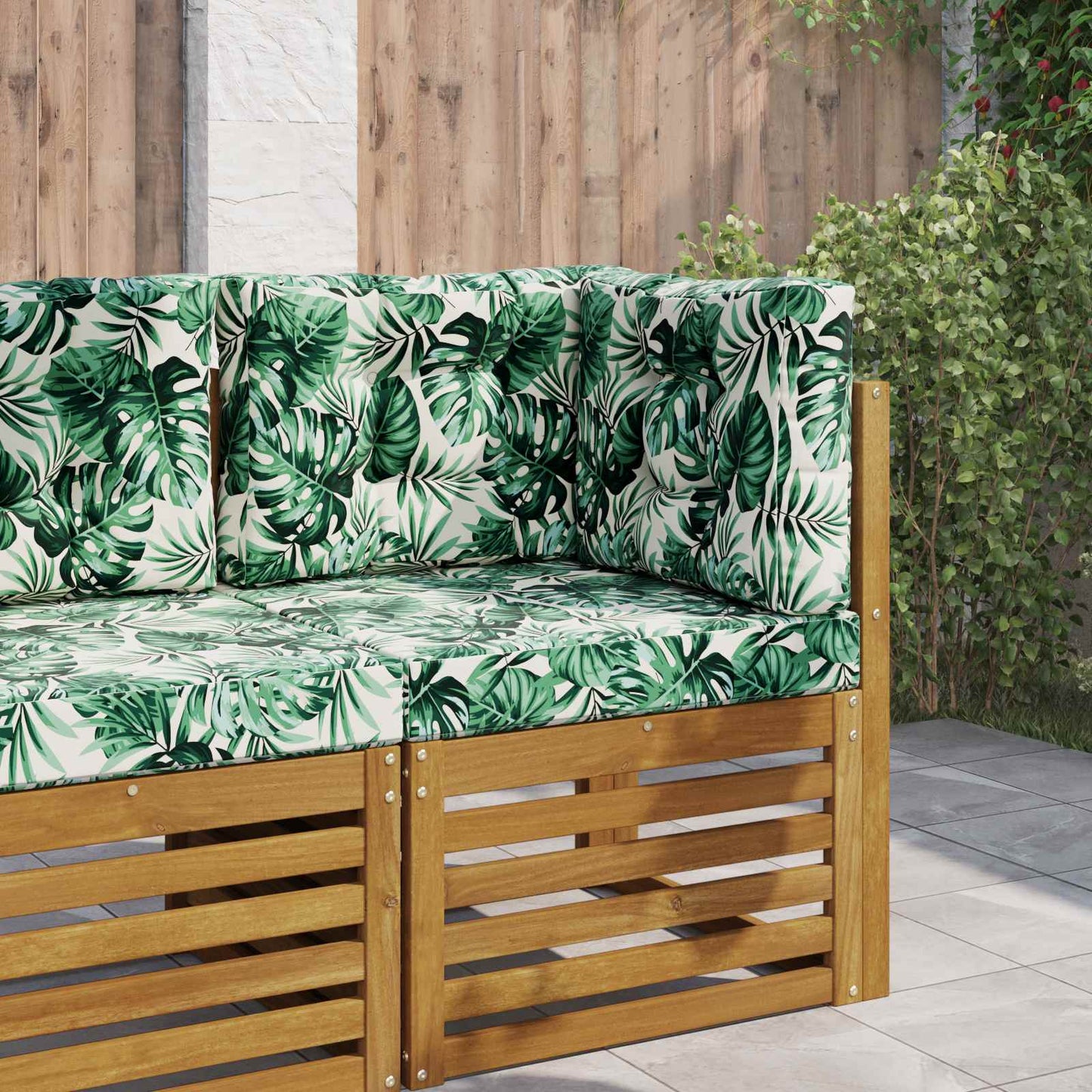 Buiten bankkussen 3 pcs Bladpatroon Polyester is nu te koop bij PeponiXL, paradijselijk wonen!