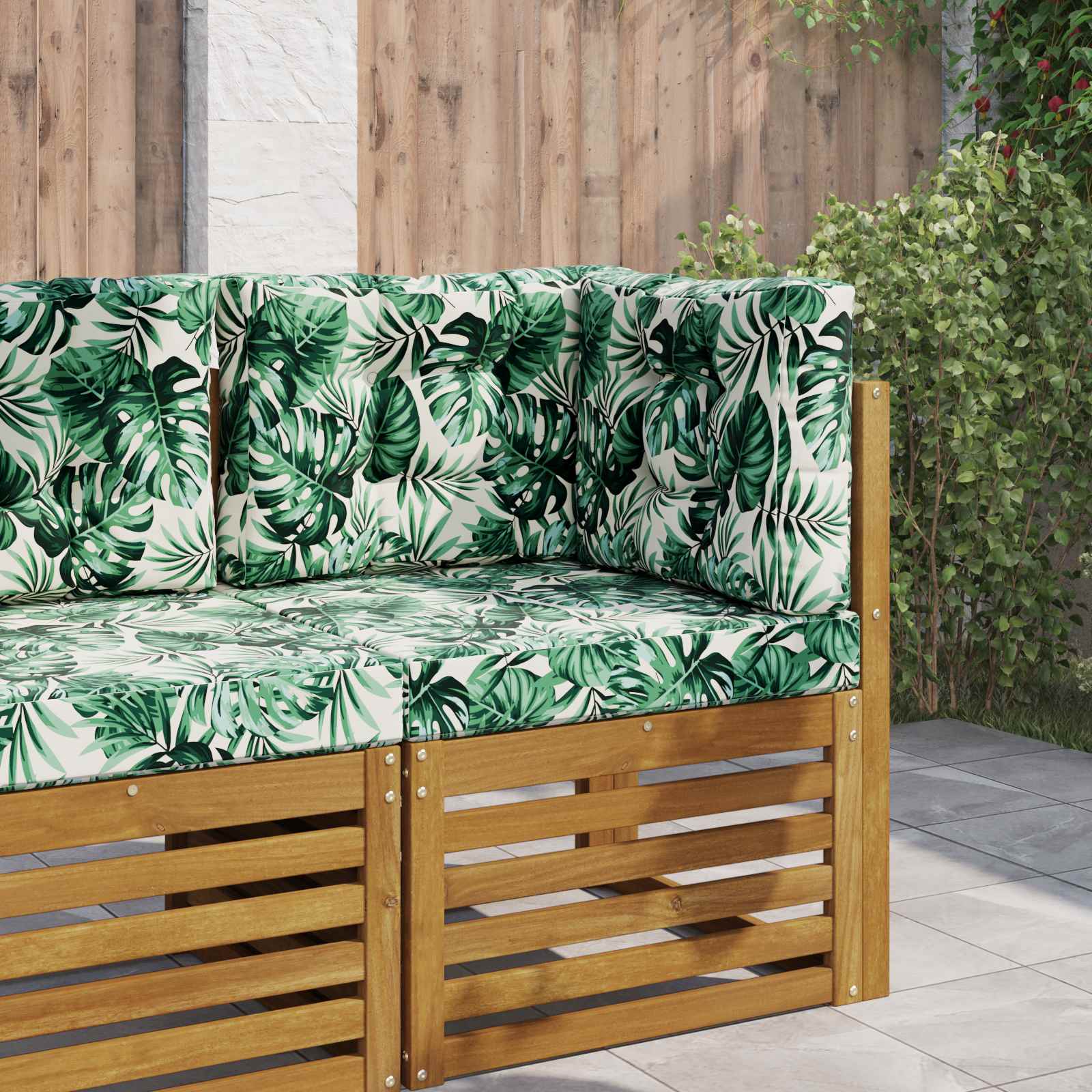 Buiten bankkussen 3 pcs Bladpatroon Polyester is nu te koop bij PeponiXL, paradijselijk wonen!