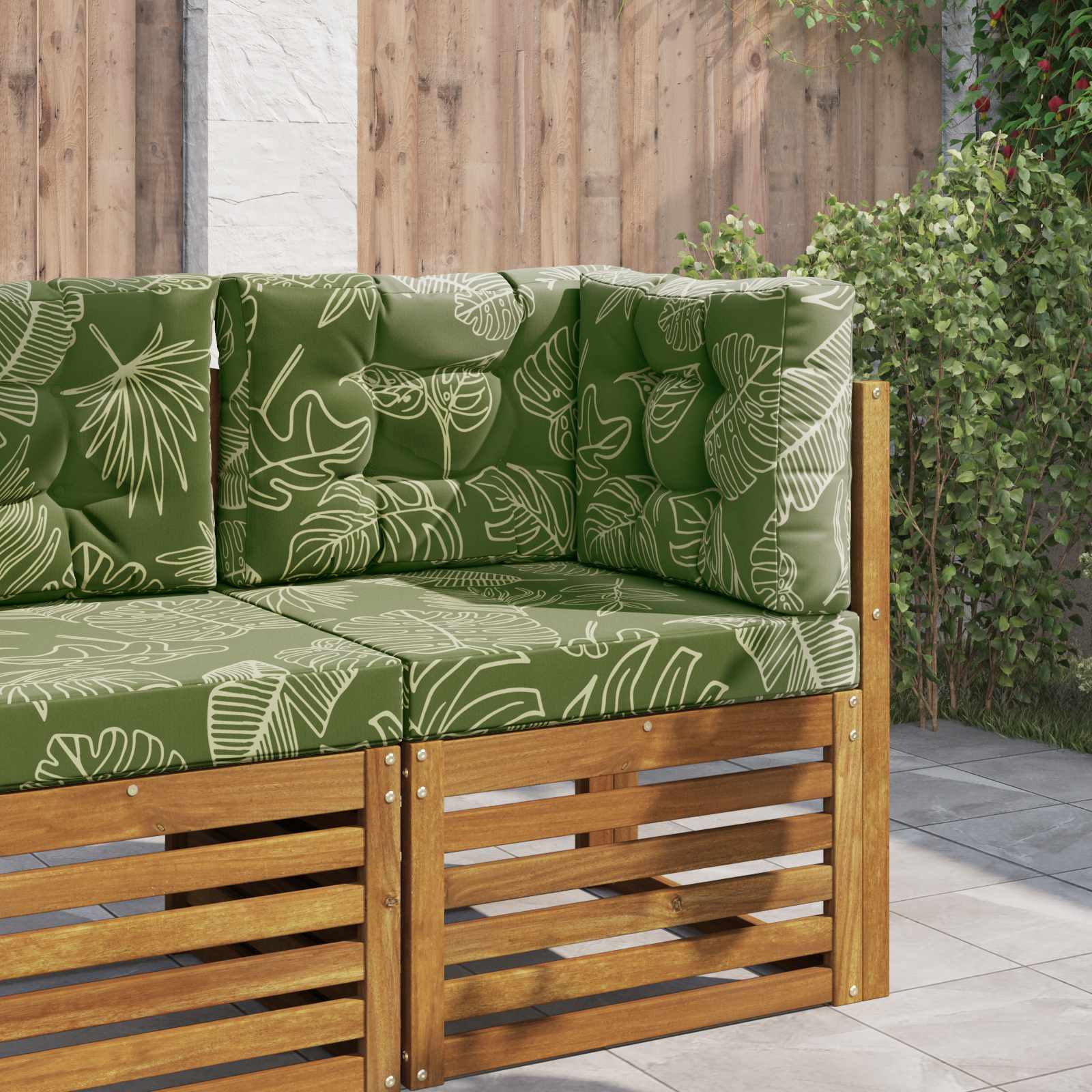 Buiten bankkussen 3 pcs Bladontwerp Polyester is nu te koop bij PeponiXL, paradijselijk wonen!