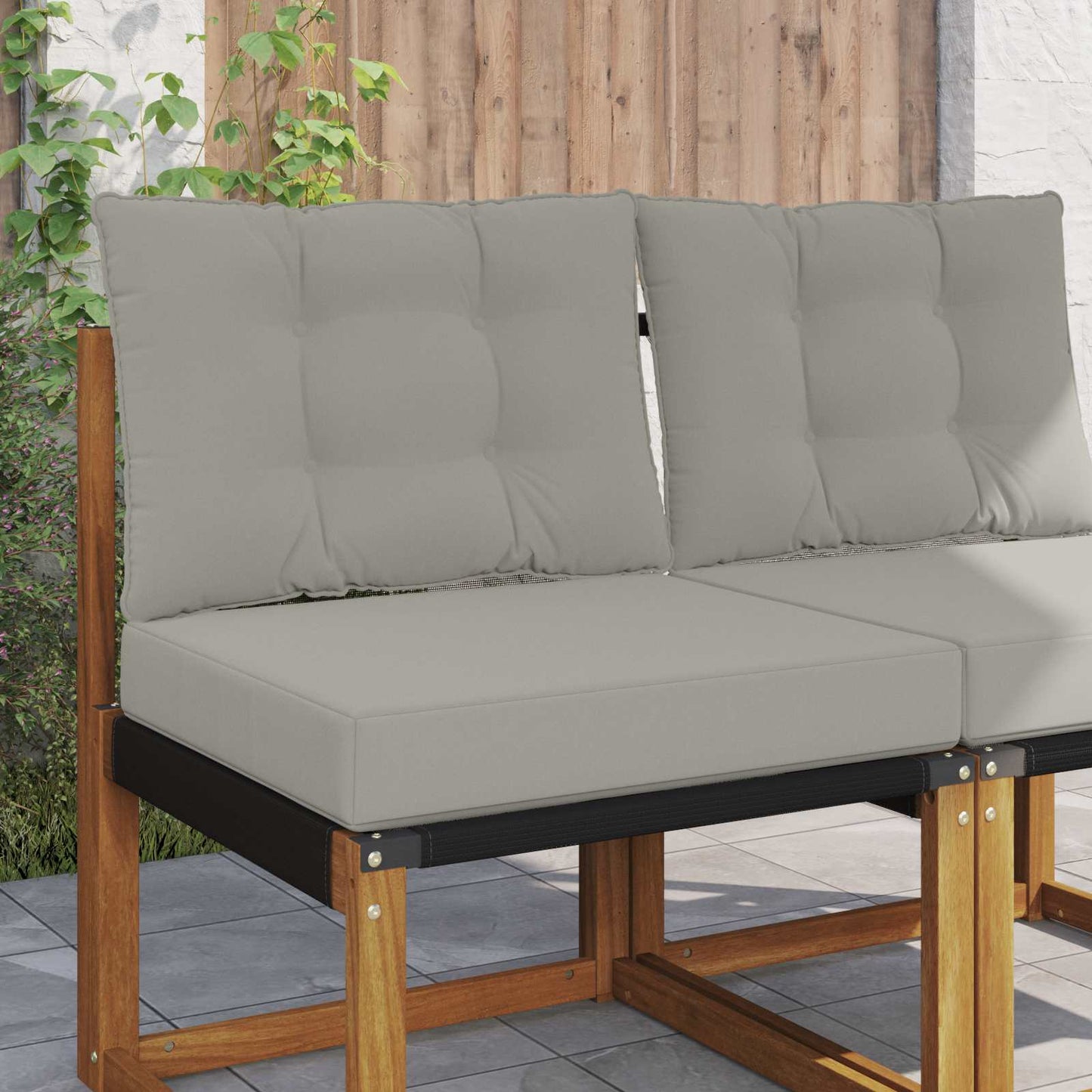Buiten bankkussen 2 pcs Grijs Polyester is nu te koop bij PeponiXL, paradijselijk wonen!