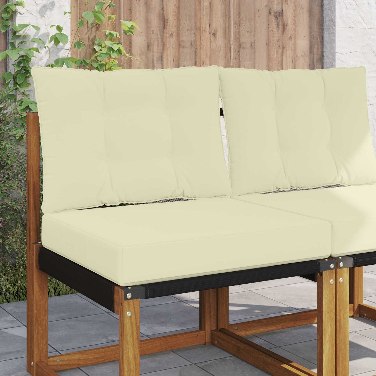 Buiten bankkussen 2 pcs Crème Polyester is nu te koop bij PeponiXL, paradijselijk wonen!