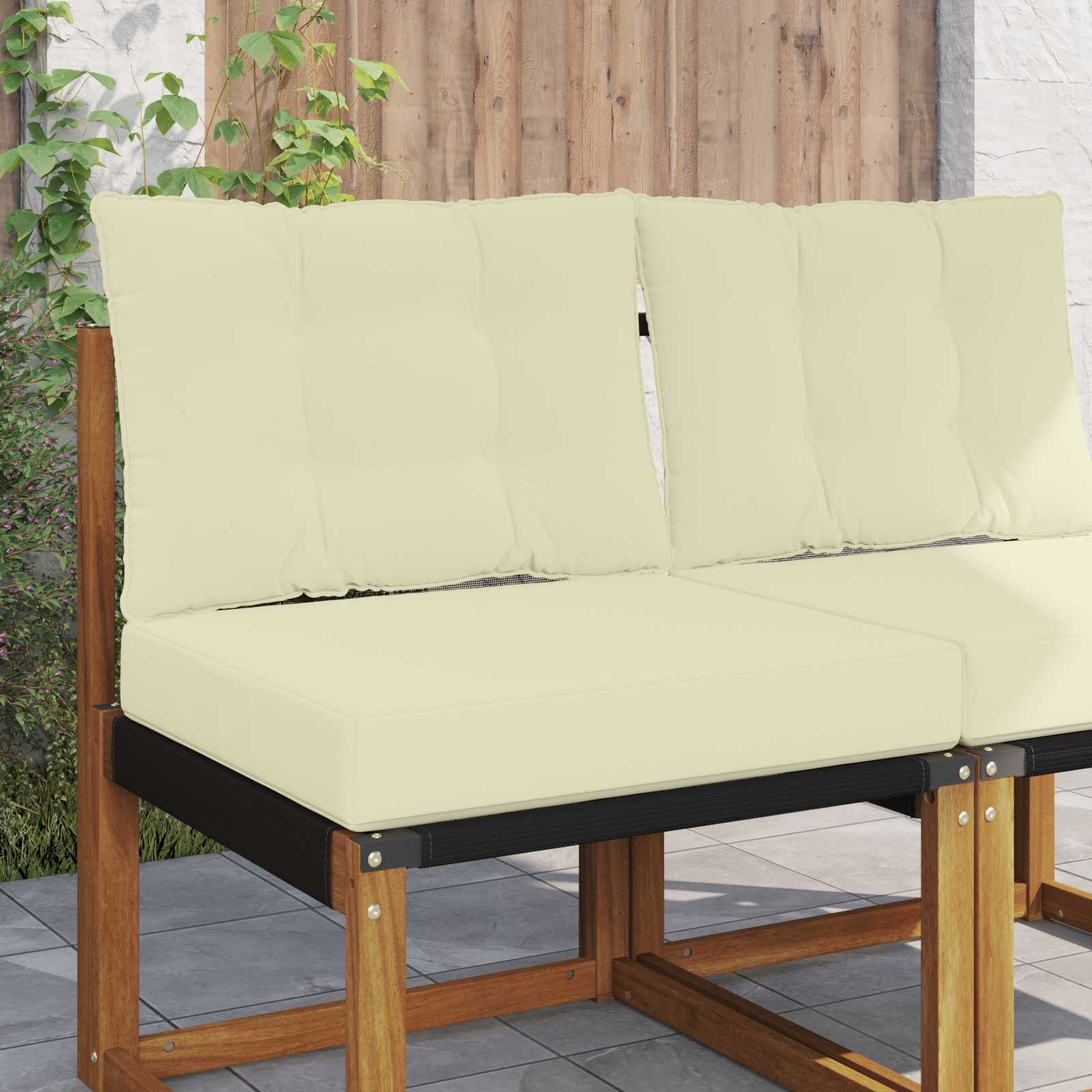 Buiten bankkussen 2 pcs Crème Polyester is nu te koop bij PeponiXL, paradijselijk wonen!