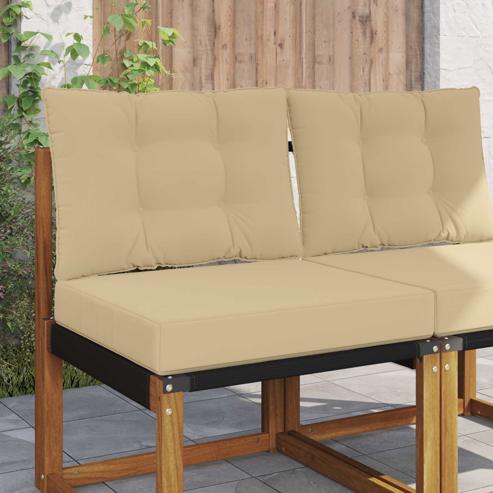 Buiten bankkussen 2 pcs Beige Polyester is nu te koop bij PeponiXL, paradijselijk wonen!