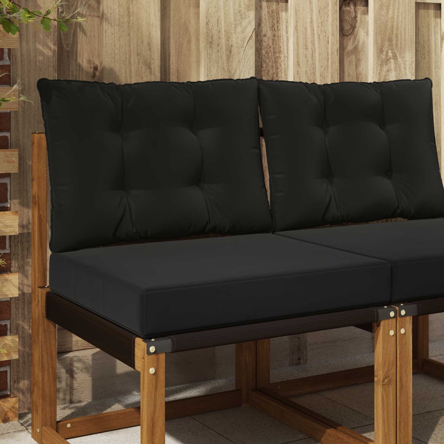 Buiten bankkussen 2 pcs Zwart Polyester is nu te koop bij PeponiXL, paradijselijk wonen!