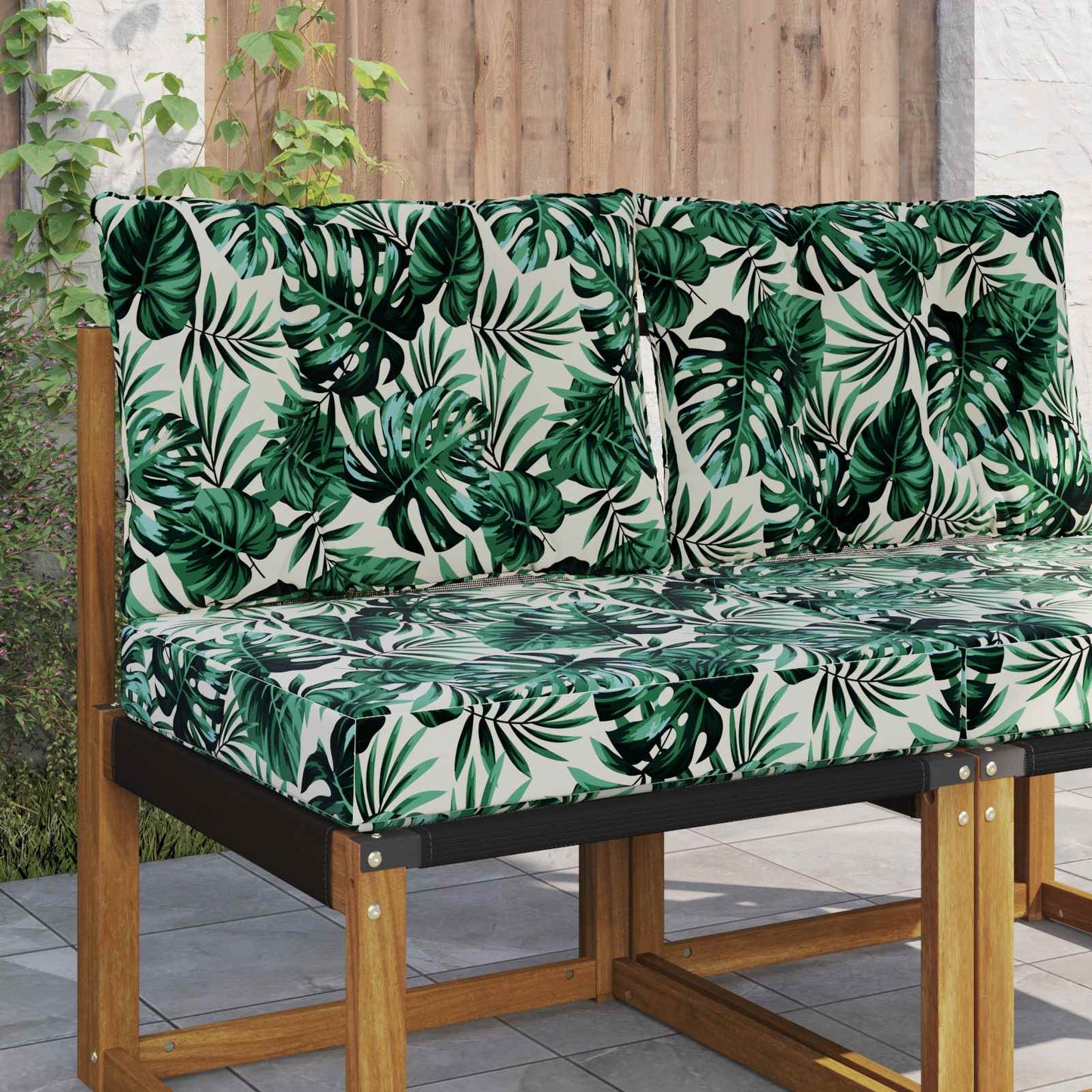 Buiten bankkussen 2 pcs Bladpatroon Polyester is nu te koop bij PeponiXL, paradijselijk wonen!