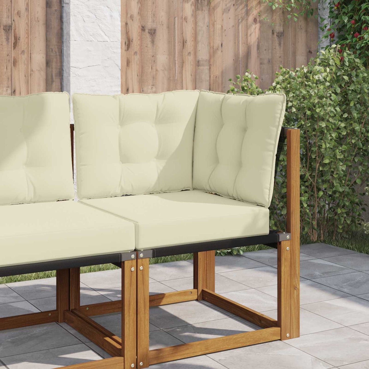 Buiten bankkussen 3 pcs Crème Polyester is nu te koop bij PeponiXL, paradijselijk wonen!