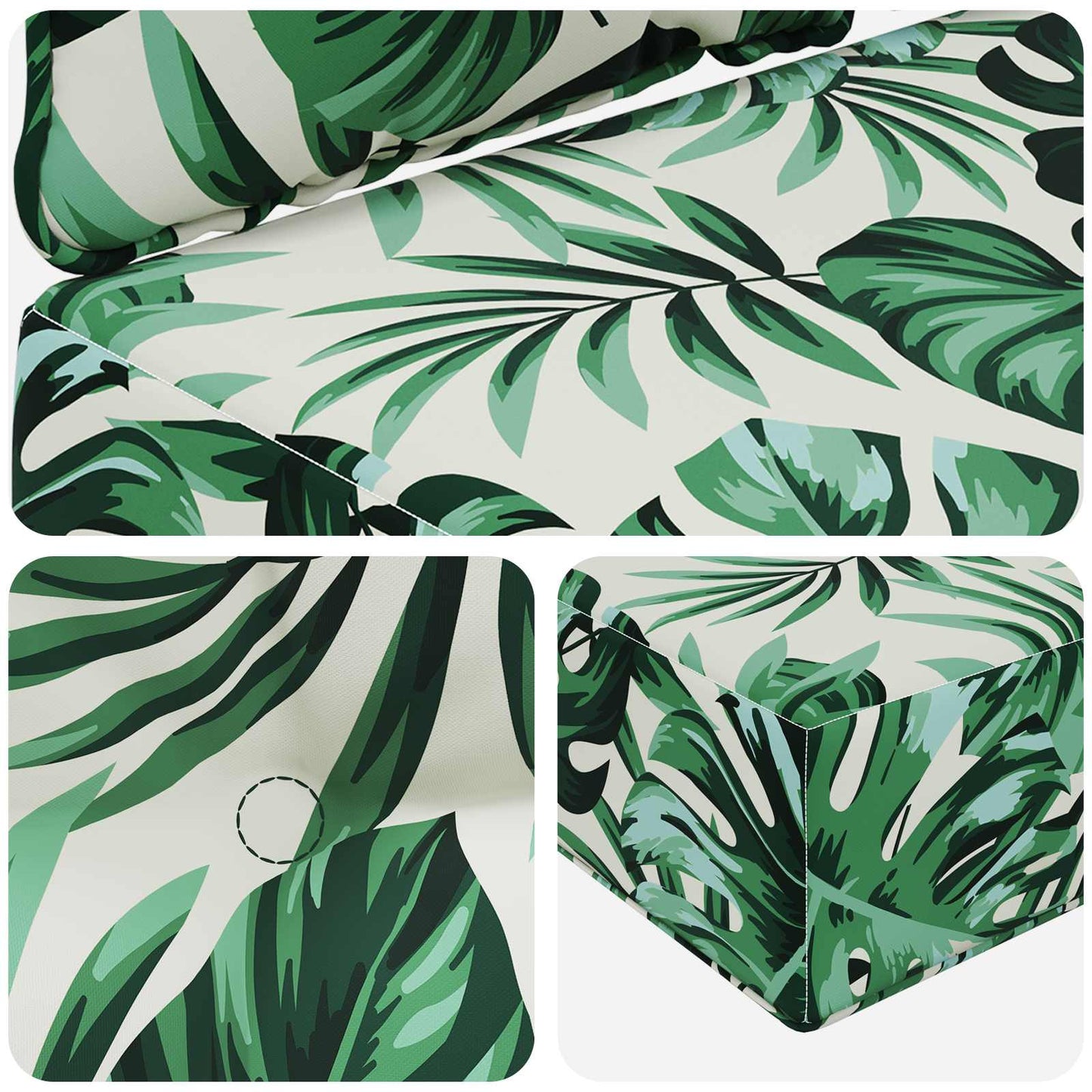 Buiten bankkussen 3 pcs Bladpatroon Polyester is nu te koop bij PeponiXL, paradijselijk wonen!