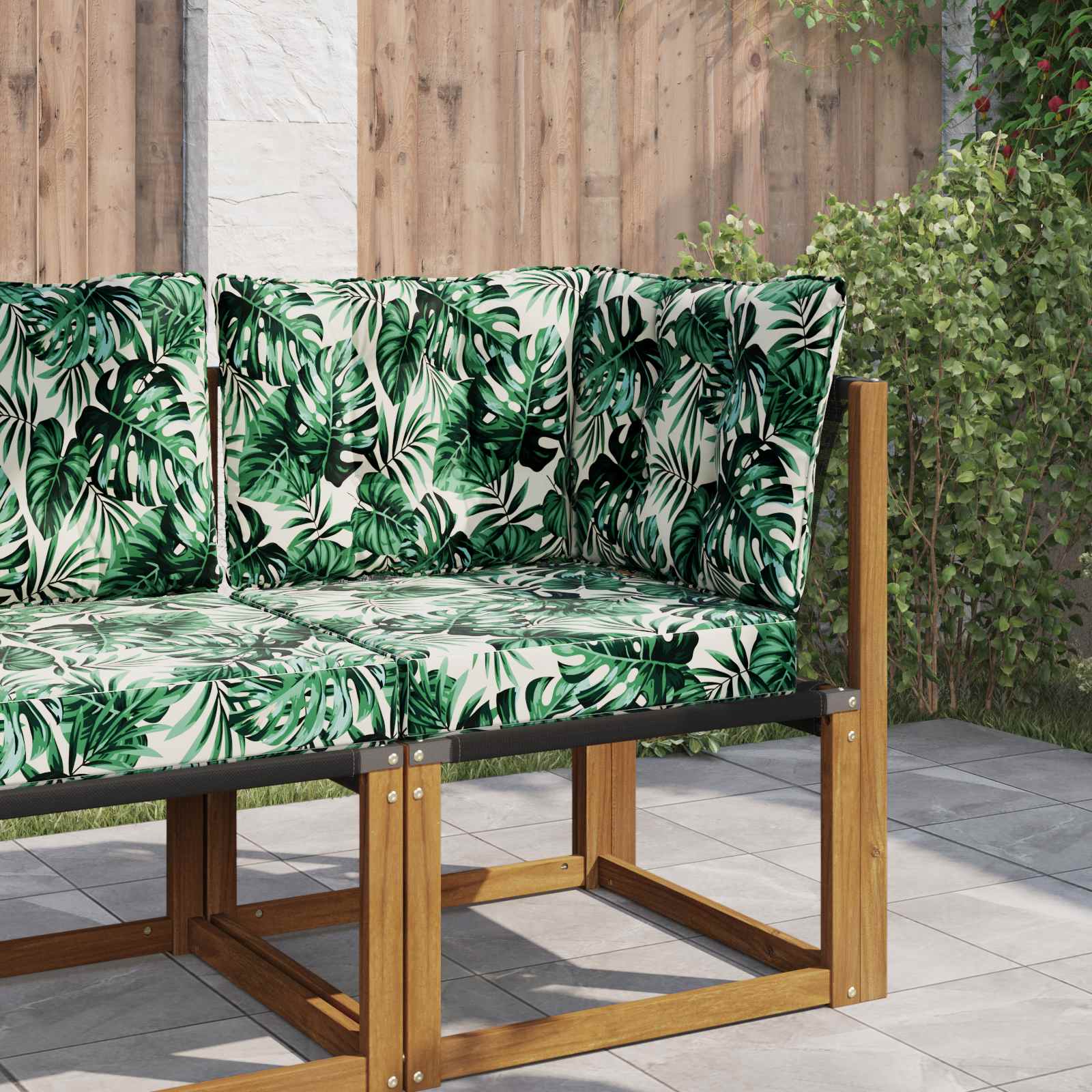 Buiten bankkussen 3 pcs Bladpatroon Polyester is nu te koop bij PeponiXL, paradijselijk wonen!
