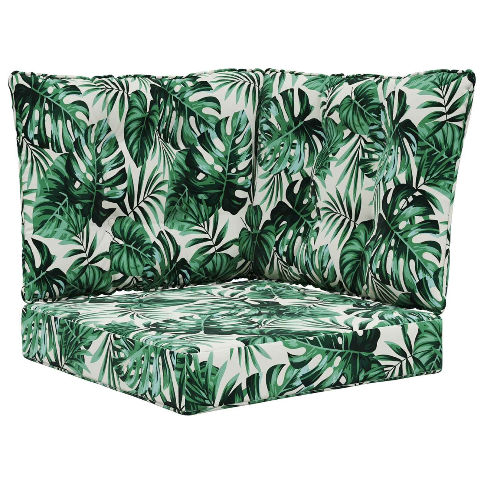 Buiten bankkussen 3 pcs Bladpatroon Polyester is nu te koop bij PeponiXL, paradijselijk wonen!