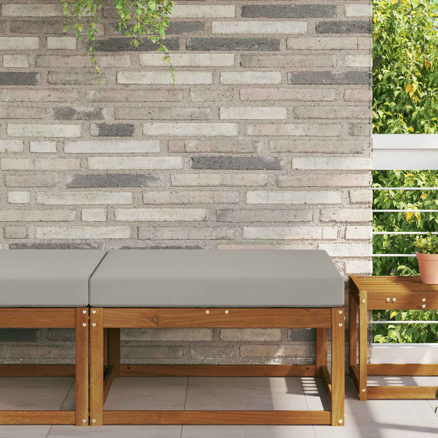 Buiten bankkussen Grijs 80 x 80 x 8 cm Polyester is nu te koop bij PeponiXL, paradijselijk wonen!