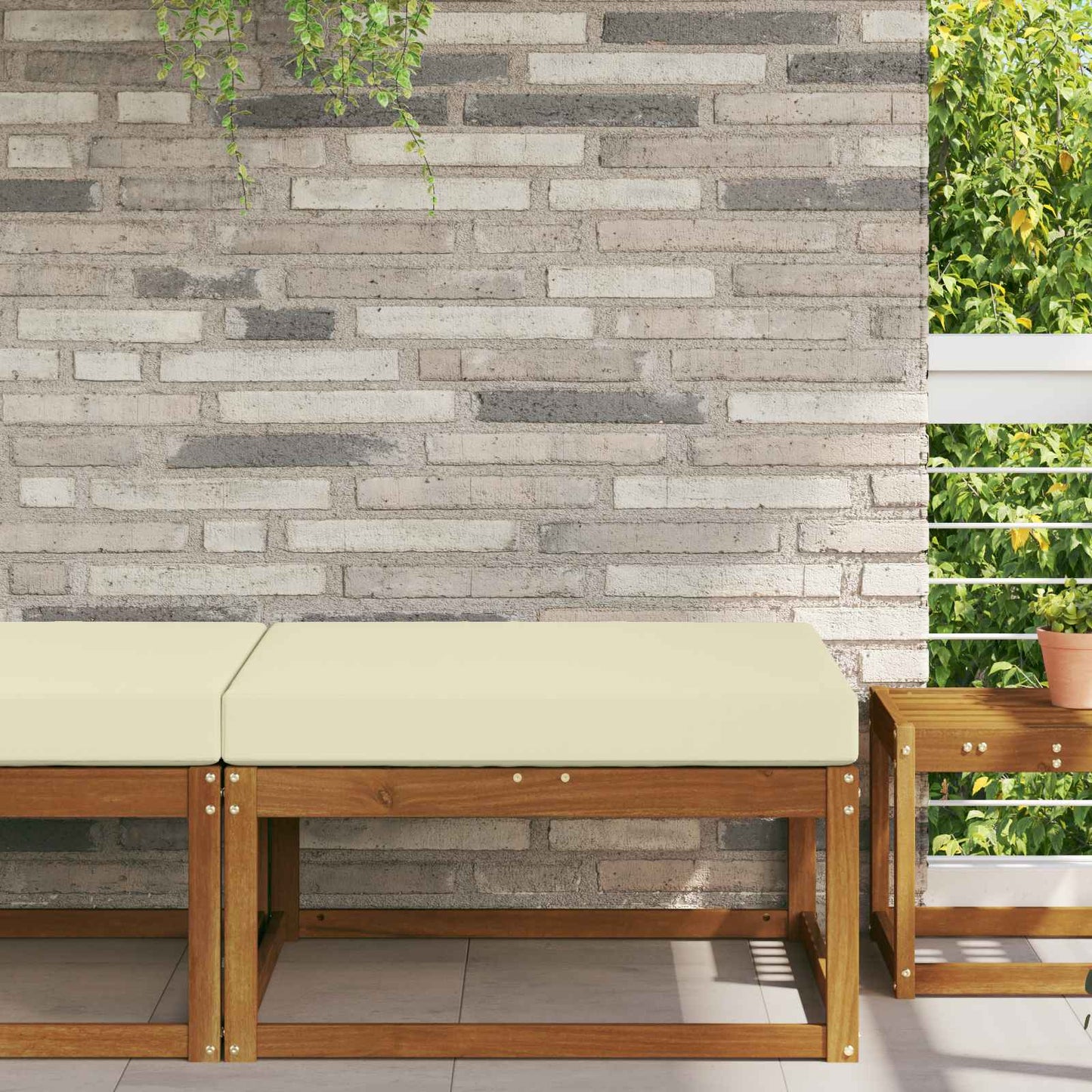 Buiten bankkussen Crème 80 x 80 x 8 cm Polyester is nu te koop bij PeponiXL, paradijselijk wonen!