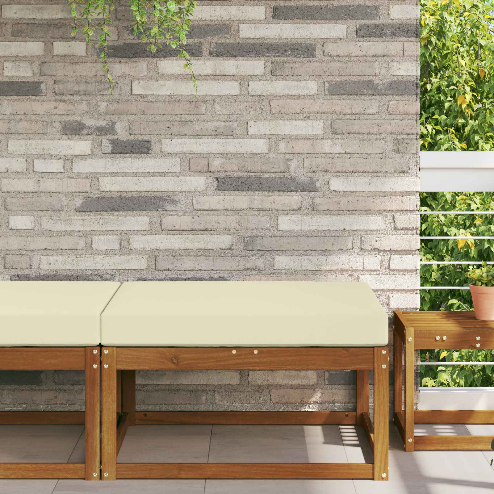 Buiten bankkussen Crème 80 x 80 x 8 cm Polyester is nu te koop bij PeponiXL, paradijselijk wonen!