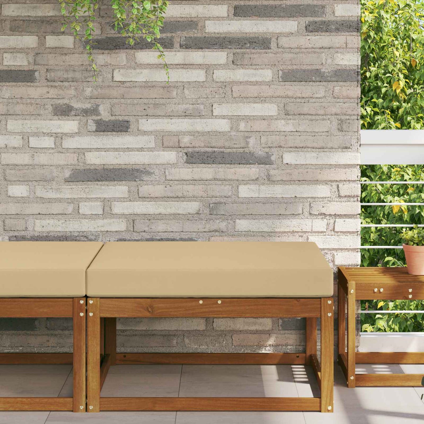 Buiten bankkussen Beige 80 x 80 x 8 cm Polyester is nu te koop bij PeponiXL, paradijselijk wonen!