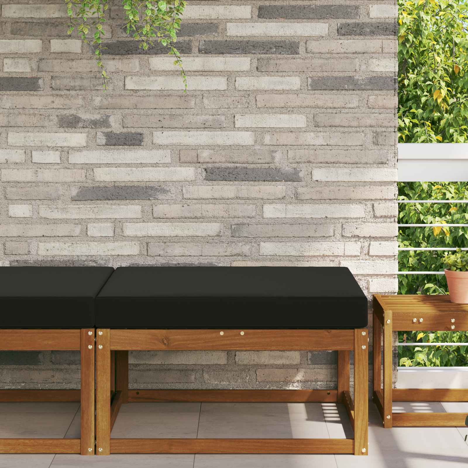 Buiten bankkussen Zwart 80 x 80 x 8 cm Polyester is nu te koop bij PeponiXL, paradijselijk wonen!