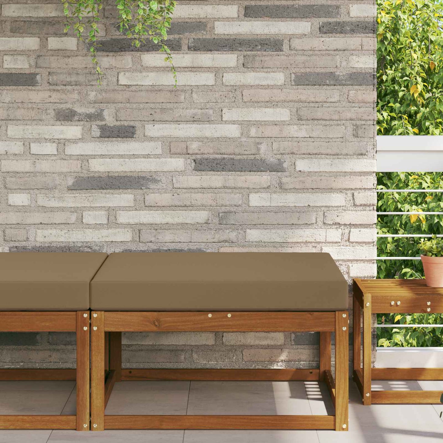 Buiten bankkussen Taupe 80 x 80 x 8 cm Polyester is nu te koop bij PeponiXL, paradijselijk wonen!