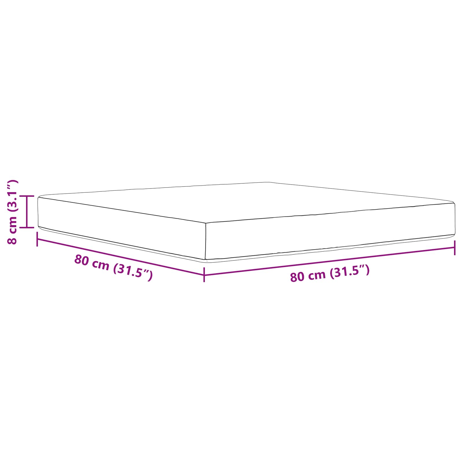 Buiten bankkussen Wijnrood 80 x 80 x 8 cm Polyester is nu te koop bij PeponiXL, paradijselijk wonen!