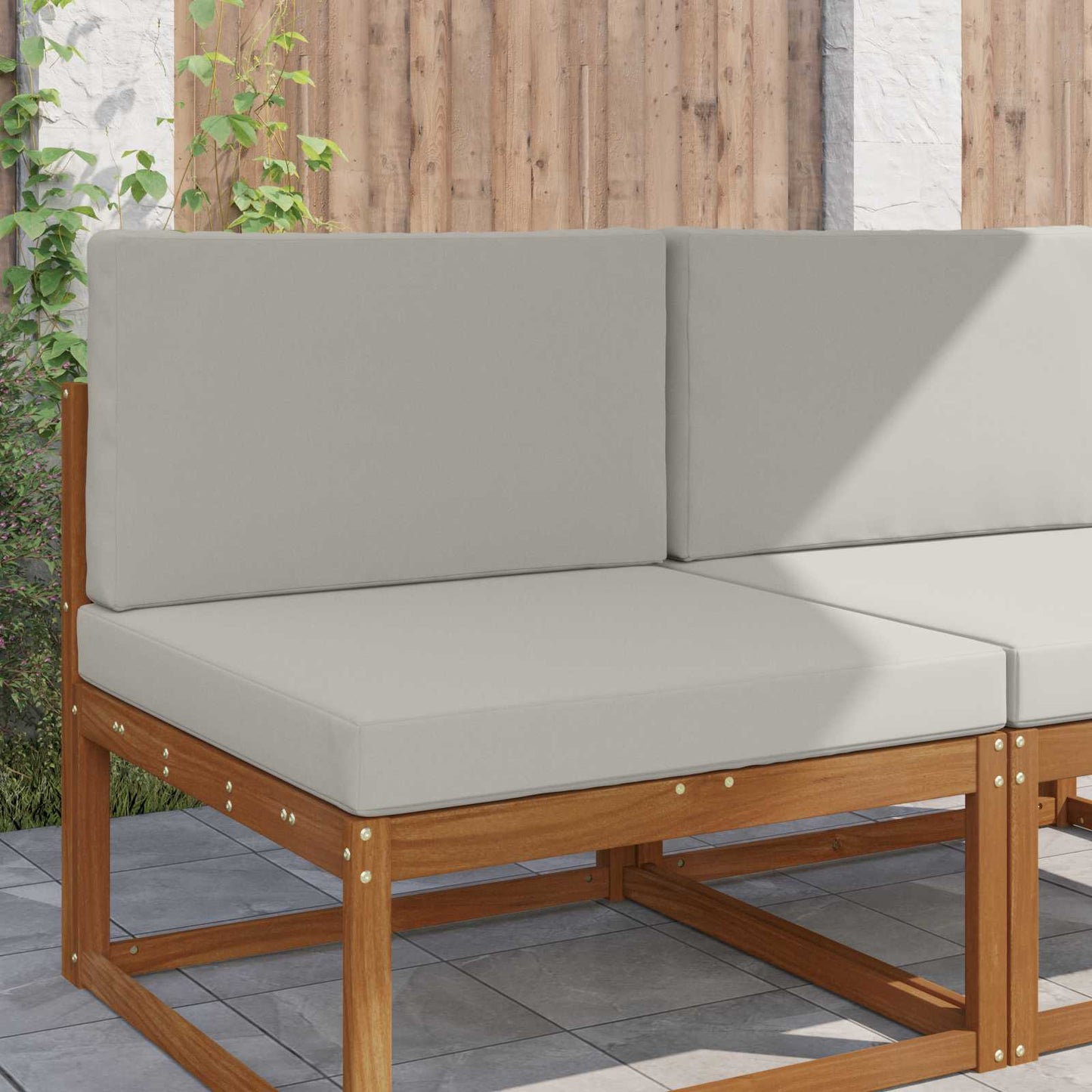 Buiten bankkussen 2 pcs Grijs Polyester is nu te koop bij PeponiXL, paradijselijk wonen!