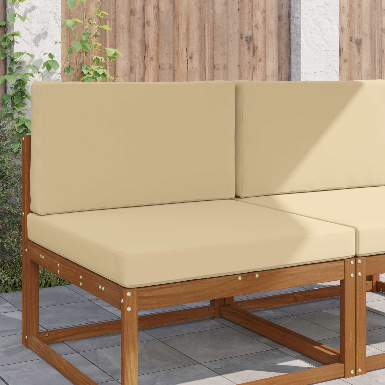 Buiten bankkussen 2 pcs Beige Polyester is nu te koop bij PeponiXL, paradijselijk wonen!