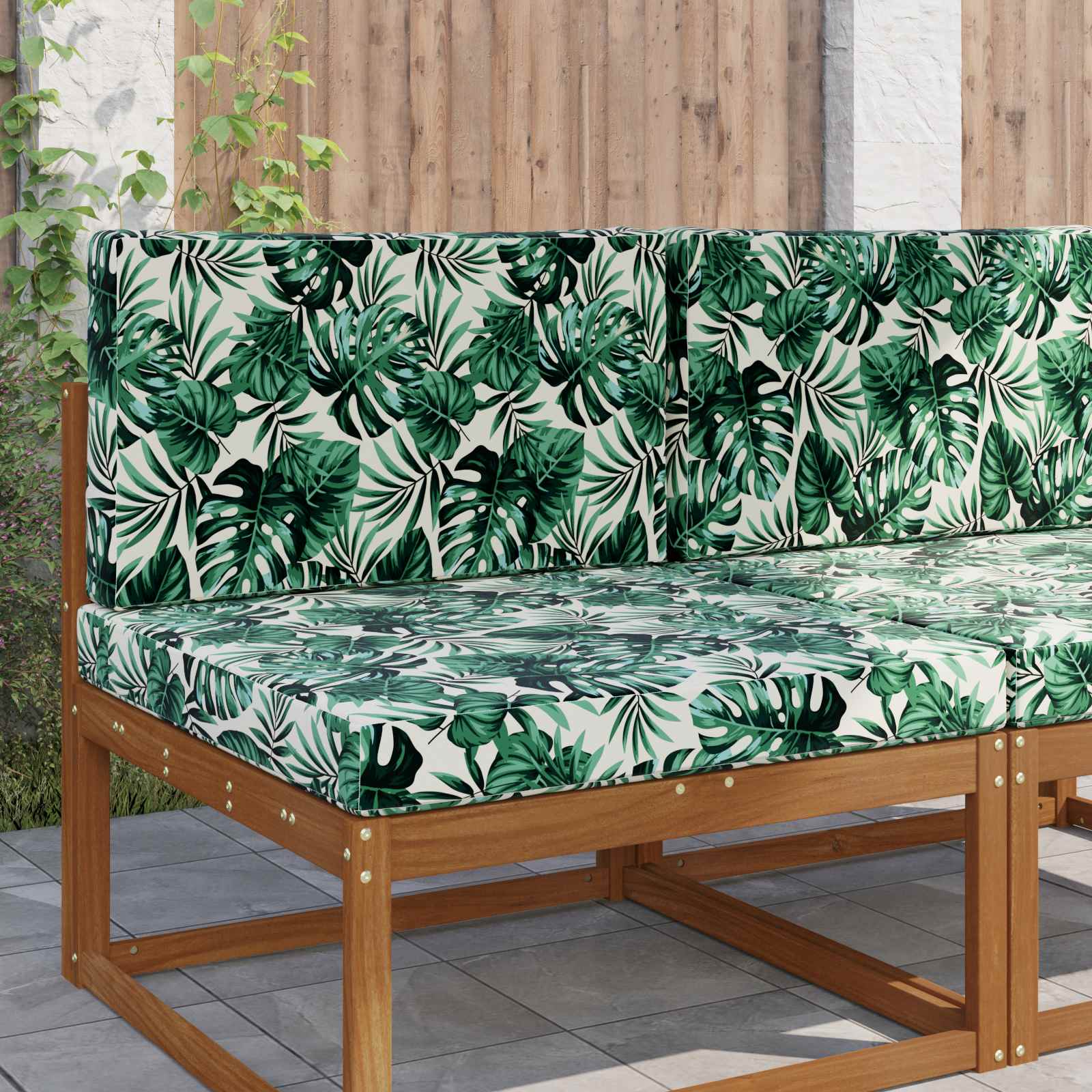 Buiten bankkussen 2 pcs Bladpatroon Polyester is nu te koop bij PeponiXL, paradijselijk wonen!