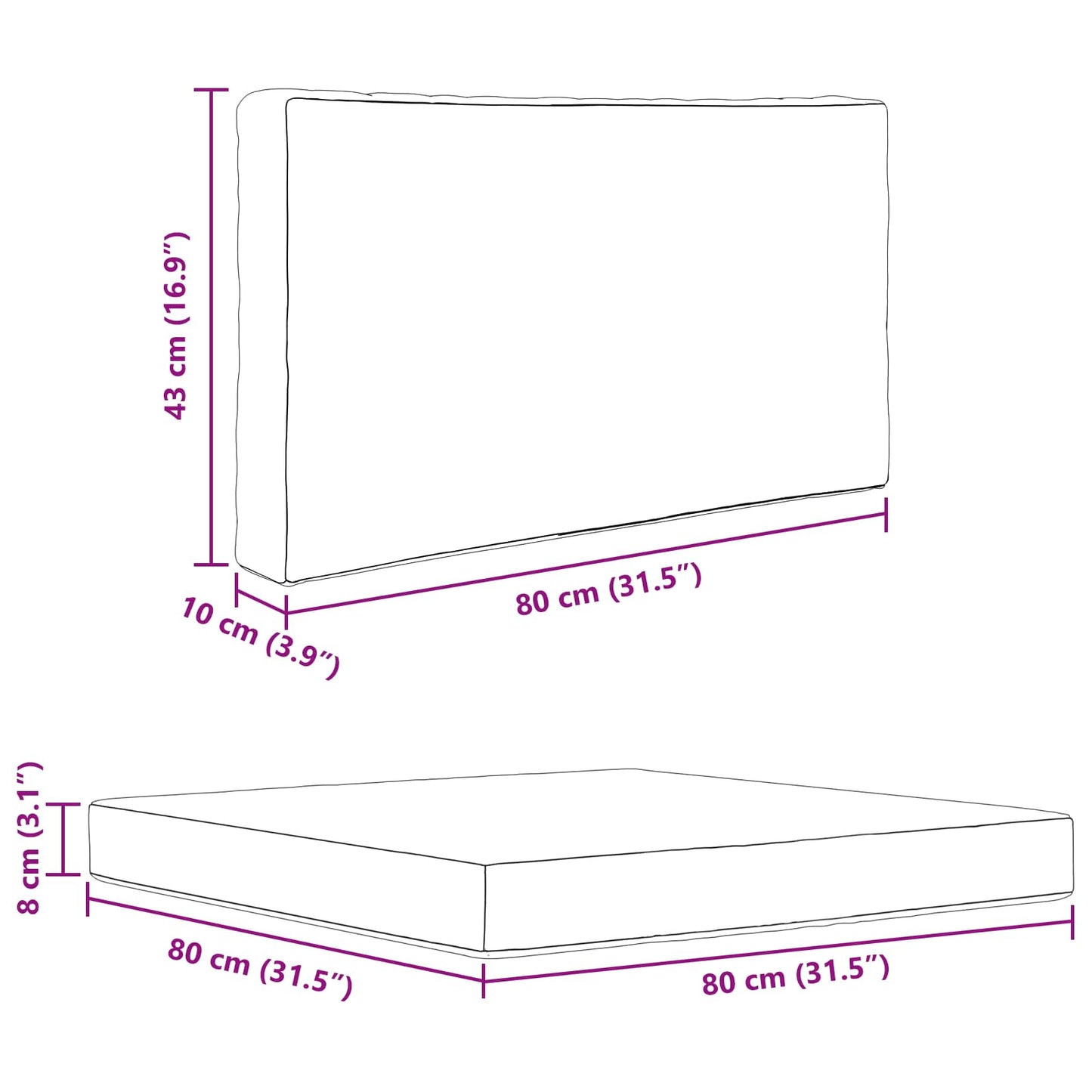 Buiten bankkussen 2 pcs Roze Polyester is nu te koop bij PeponiXL, paradijselijk wonen!