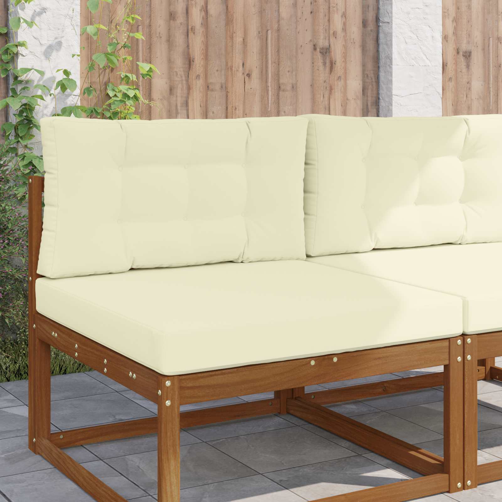 Buiten bankkussen 2 pcs Crème Polyester is nu te koop bij PeponiXL, paradijselijk wonen!