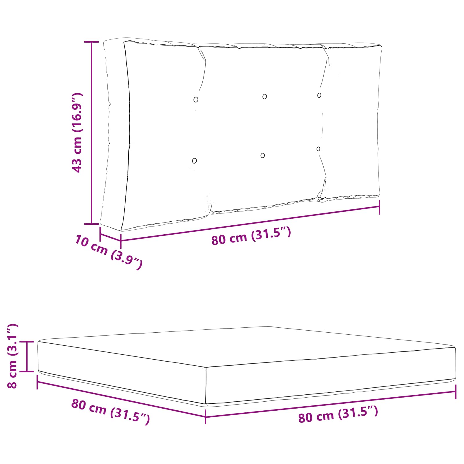 Buiten bankkussen 2 pcs Crème Polyester is nu te koop bij PeponiXL, paradijselijk wonen!