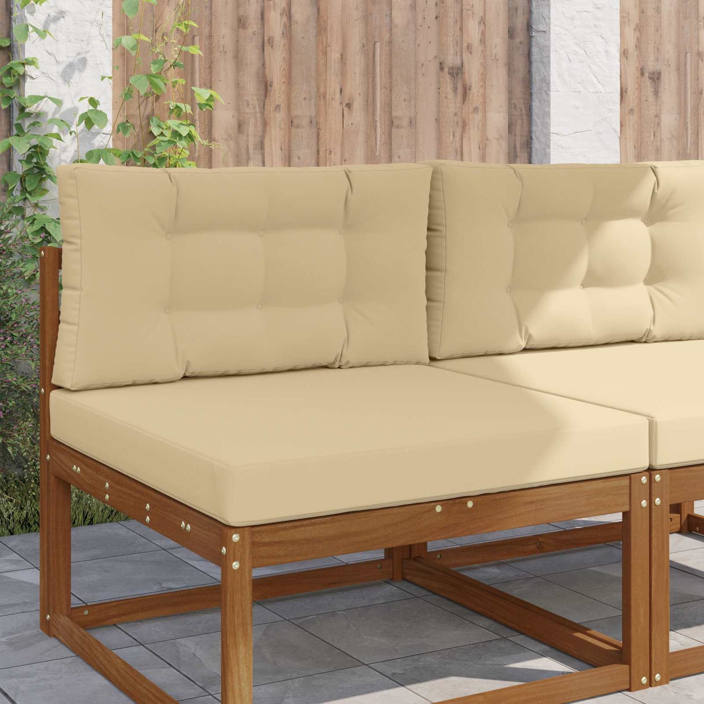 Buiten bankkussen 2 pcs Beige Polyester is nu te koop bij PeponiXL, paradijselijk wonen!