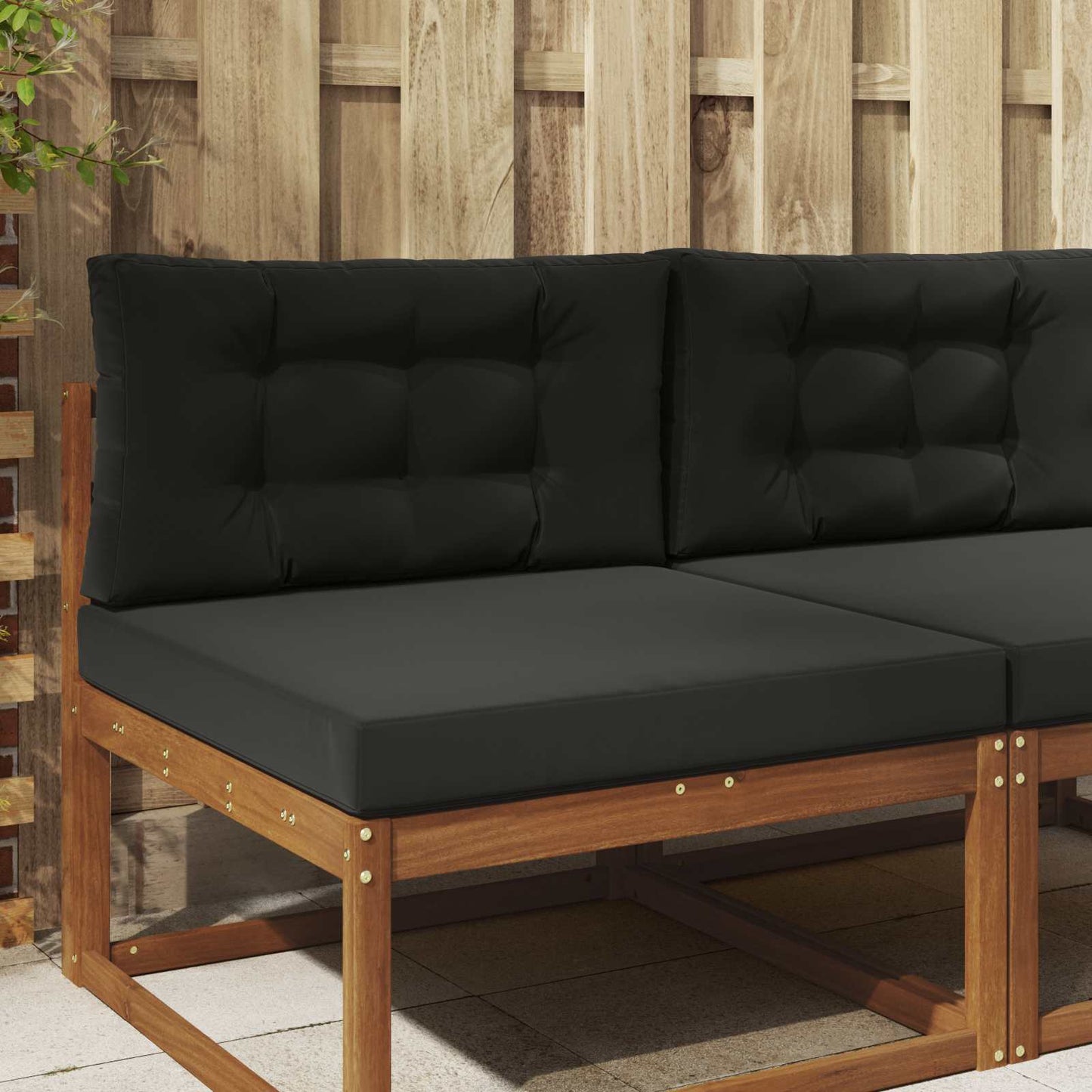 Buiten bankkussen 2 pcs Zwart Polyester is nu te koop bij PeponiXL, paradijselijk wonen!