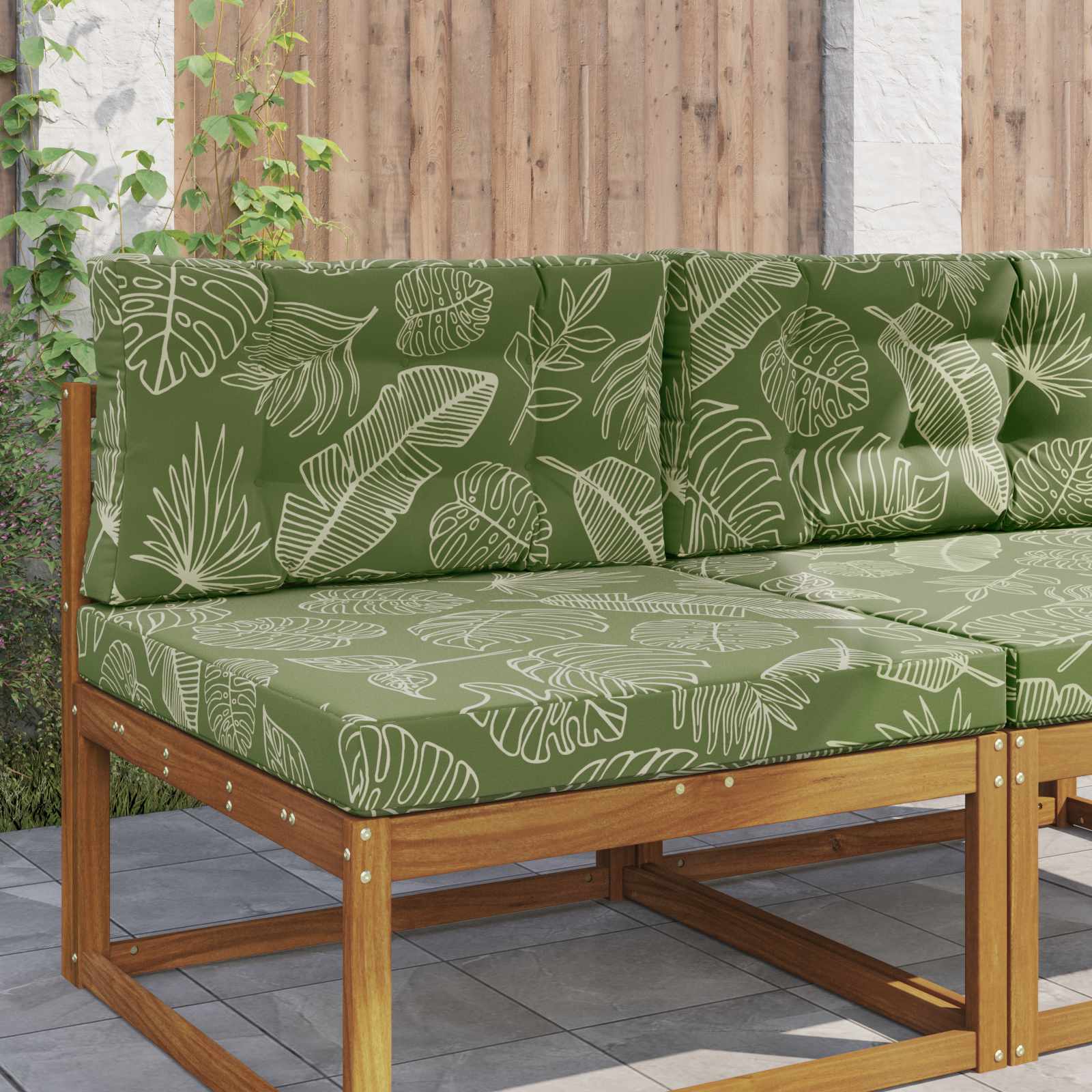 Buiten bankkussen 2 pcs Bladontwerp Polyester is nu te koop bij PeponiXL, paradijselijk wonen!