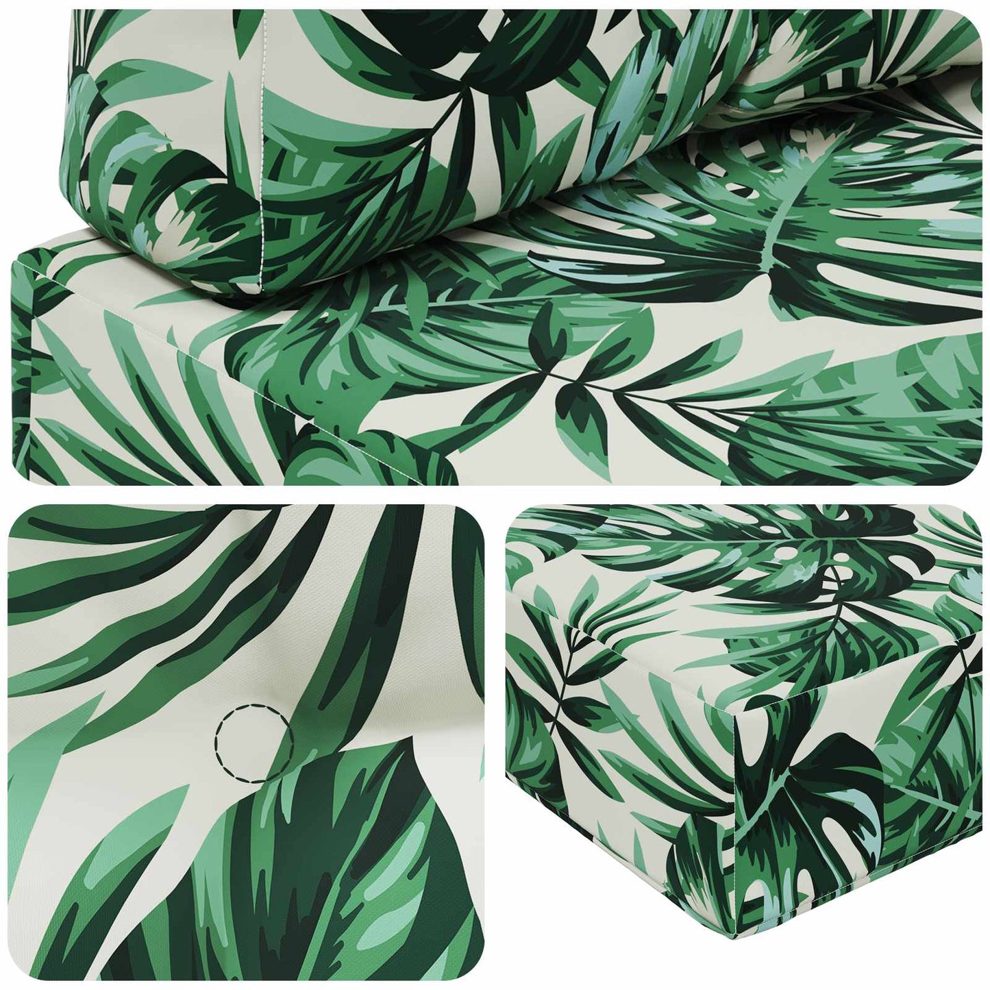Buiten bankkussen 3 pcs Bladpatroon Polyester is nu te koop bij PeponiXL, paradijselijk wonen!