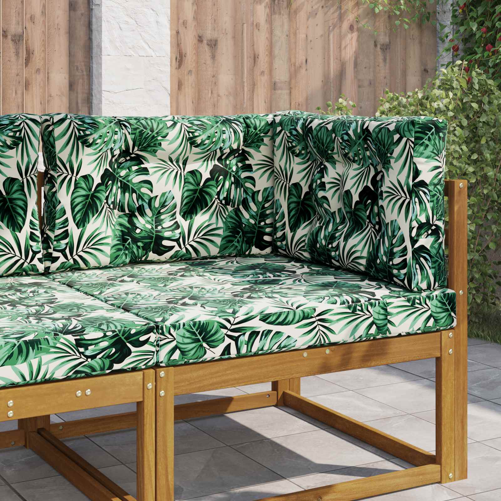 Buiten bankkussen 3 pcs Bladpatroon Polyester is nu te koop bij PeponiXL, paradijselijk wonen!