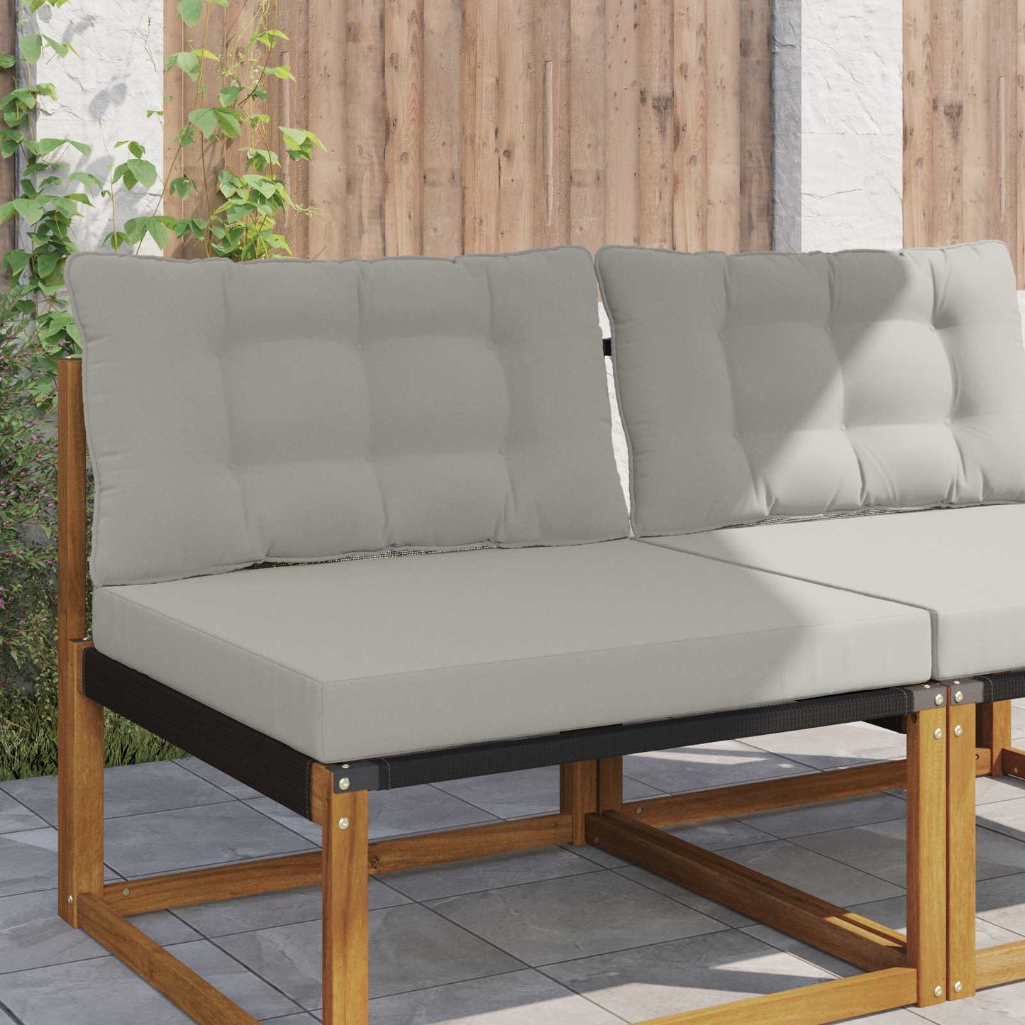 Buiten bankkussen 2 pcs Grijs Polyester is nu te koop bij PeponiXL, paradijselijk wonen!