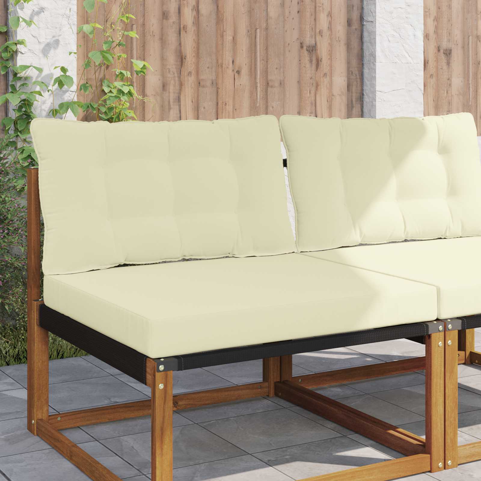 Buiten bankkussen 2 pcs Crème Polyester is nu te koop bij PeponiXL, paradijselijk wonen!