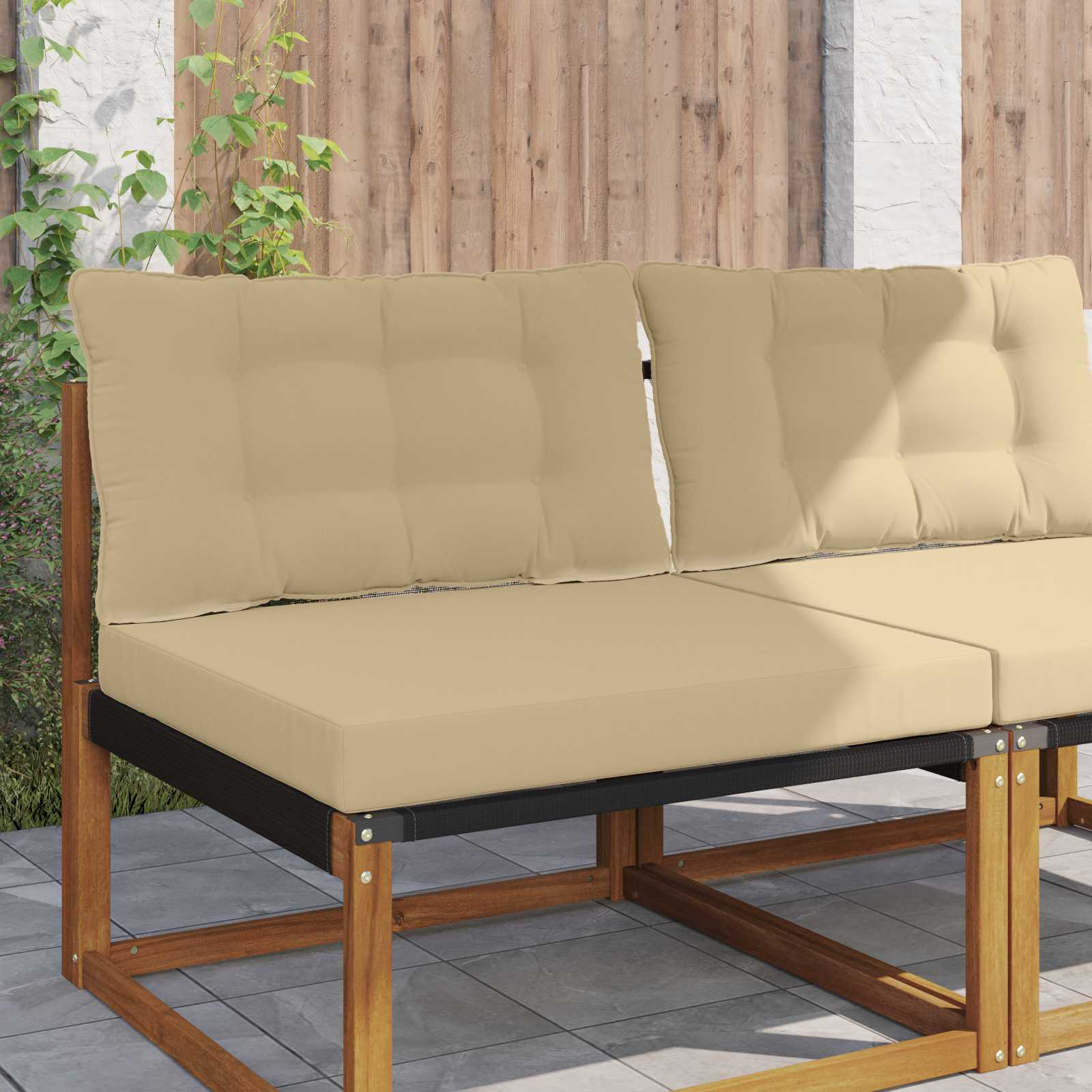 Buiten bankkussen 2 pcs Beige Polyester is nu te koop bij PeponiXL, paradijselijk wonen!