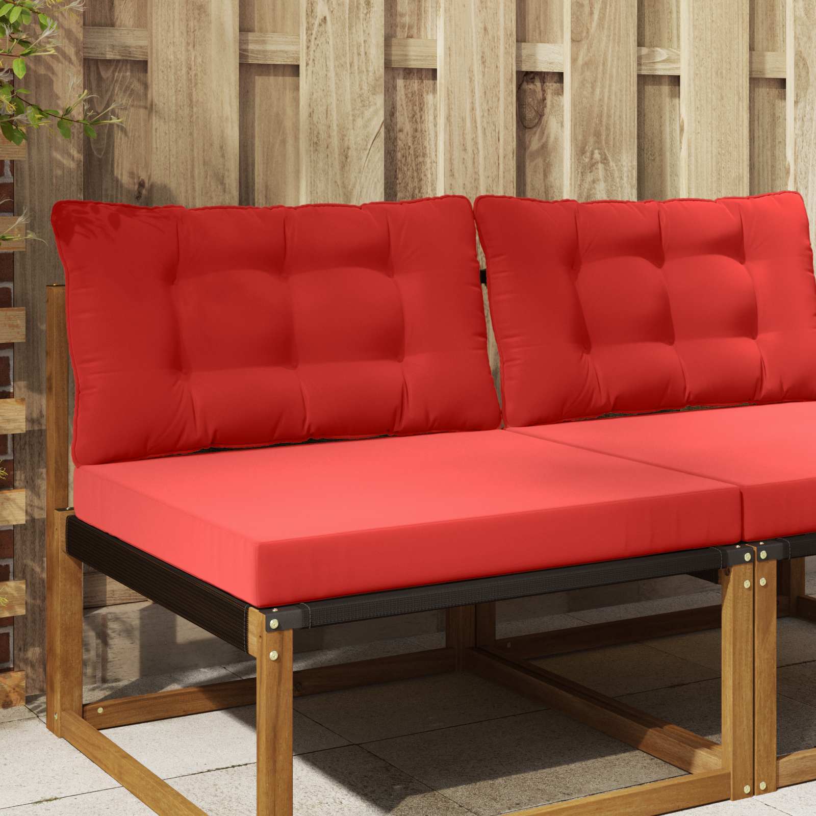 Buiten bankkussen 2 pcs Rood Polyester is nu te koop bij PeponiXL, paradijselijk wonen!