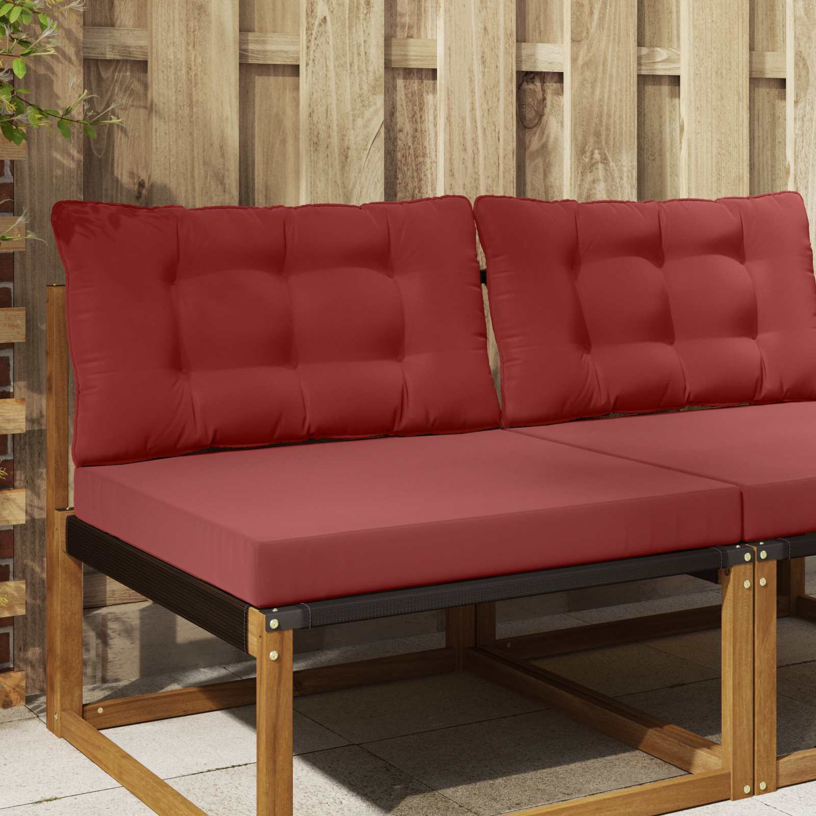 Buiten bankkussen 2 pcs Wijnrood Polyester is nu te koop bij PeponiXL, paradijselijk wonen!