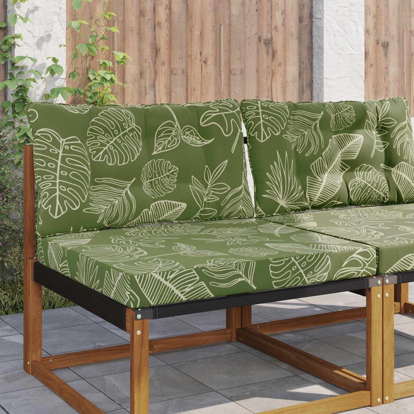 Buiten bankkussen 2 pcs Bladontwerp Polyester is nu te koop bij PeponiXL, paradijselijk wonen!