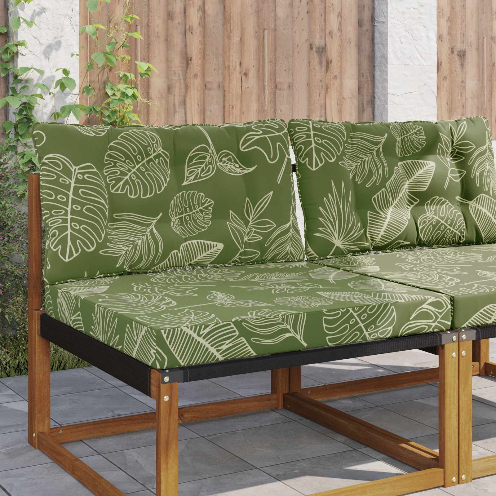 Buiten bankkussen 2 pcs Bladontwerp Polyester is nu te koop bij PeponiXL, paradijselijk wonen!