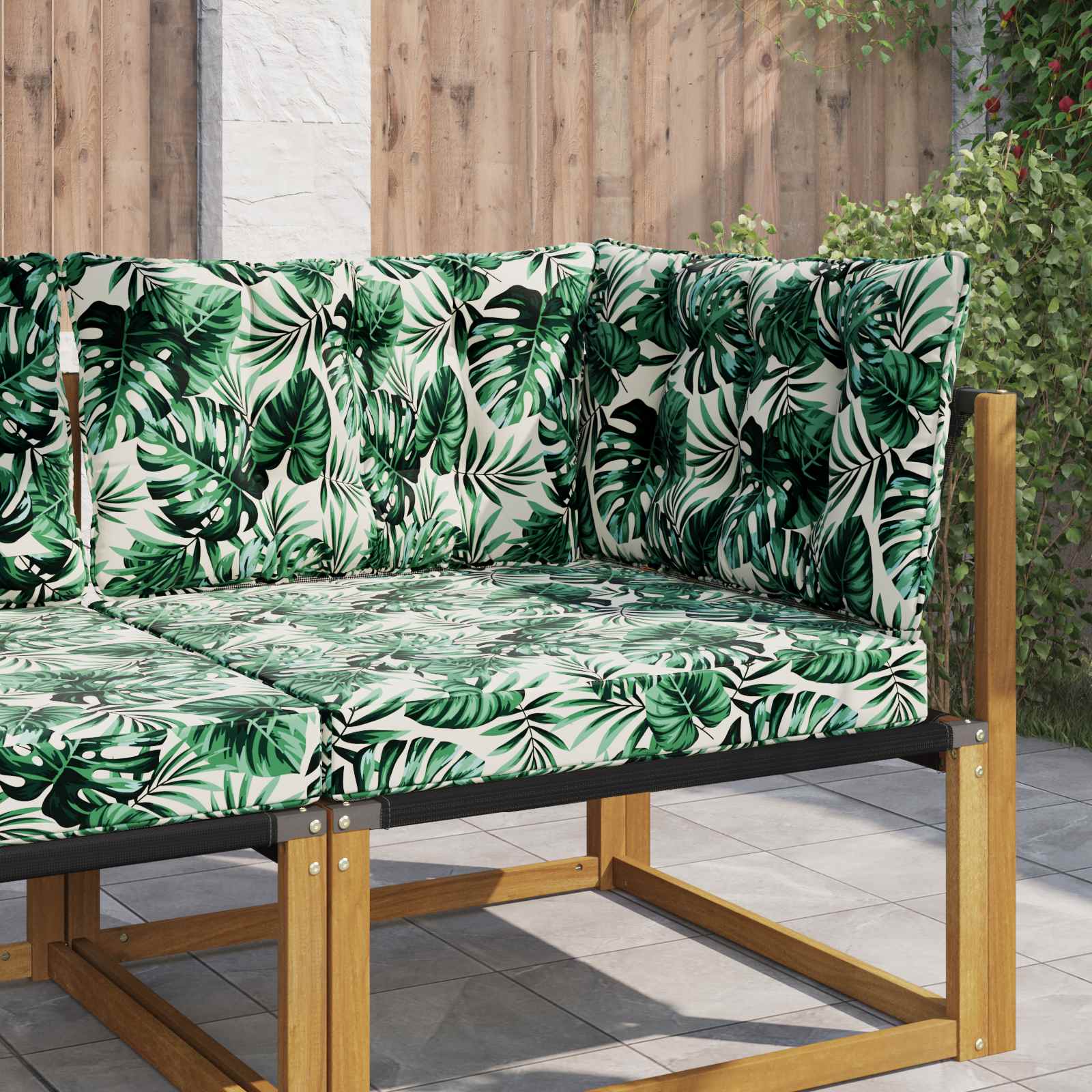 Buiten bankkussen 3 pcs Bladpatroon Polyester is nu te koop bij PeponiXL, paradijselijk wonen!