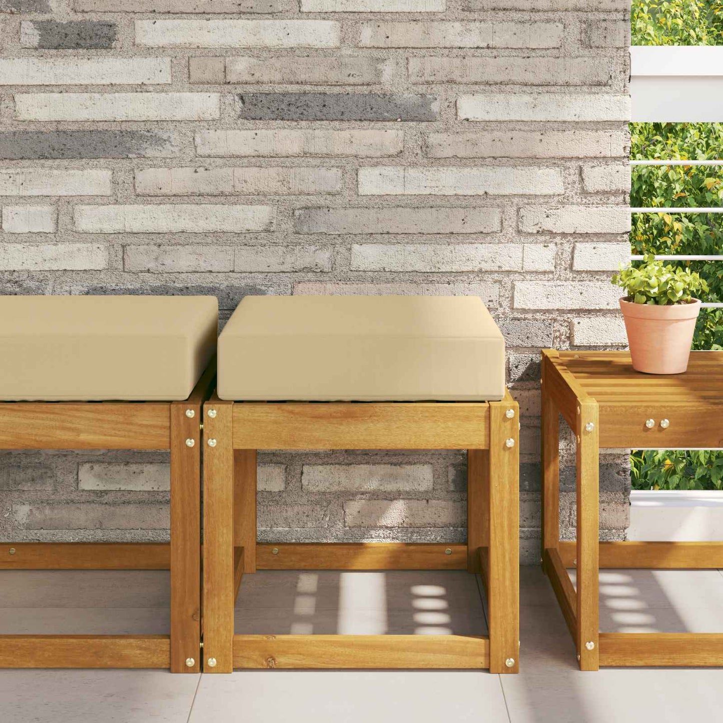 Buiten Zitkussen Beige 40 x 40 x 8 cm 100% Polyester is nu te koop bij PeponiXL, paradijselijk wonen!
